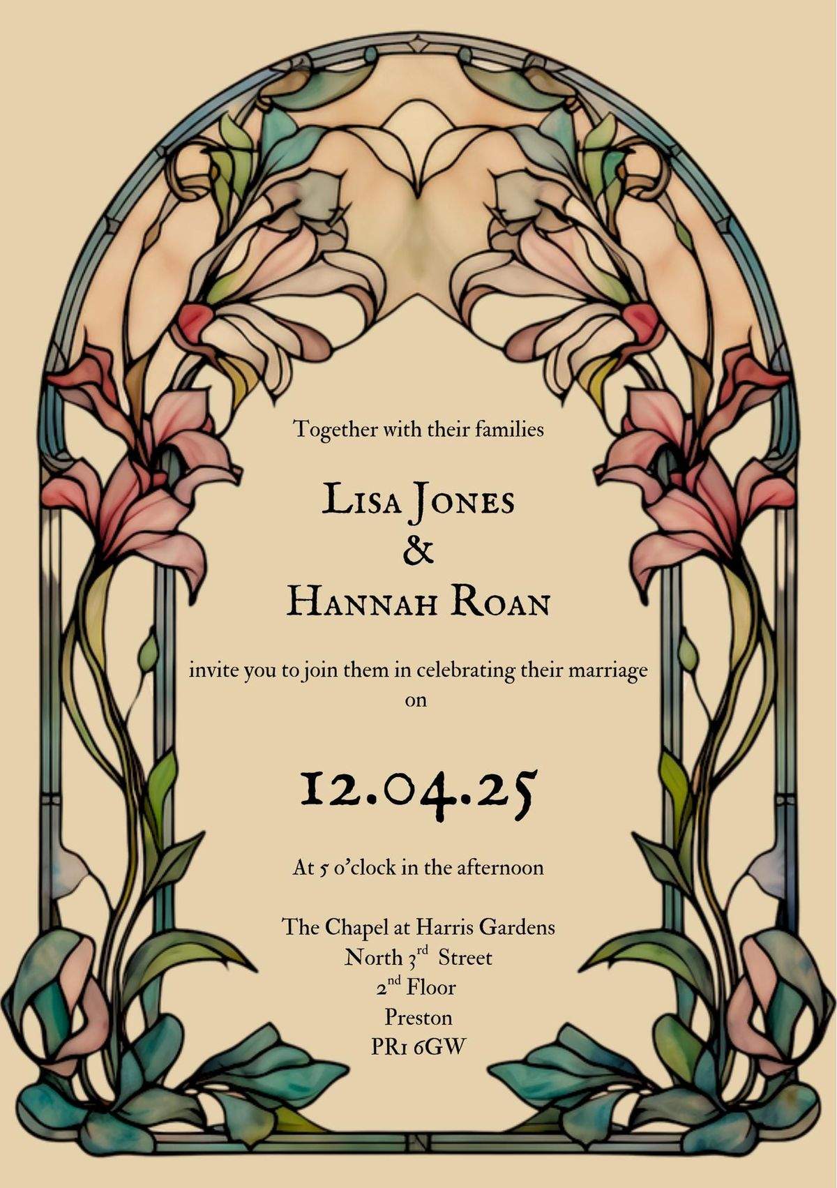 Wedding Invitation design example