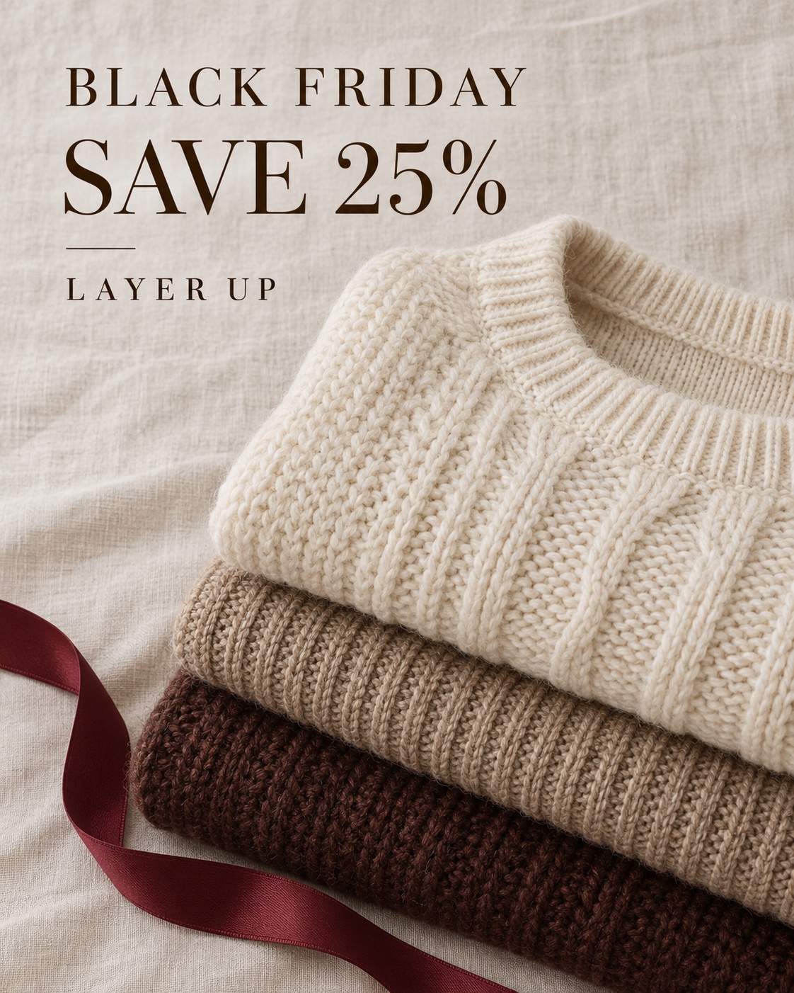 Maille douce d'hiver — exemple de design Black Friday avec IA