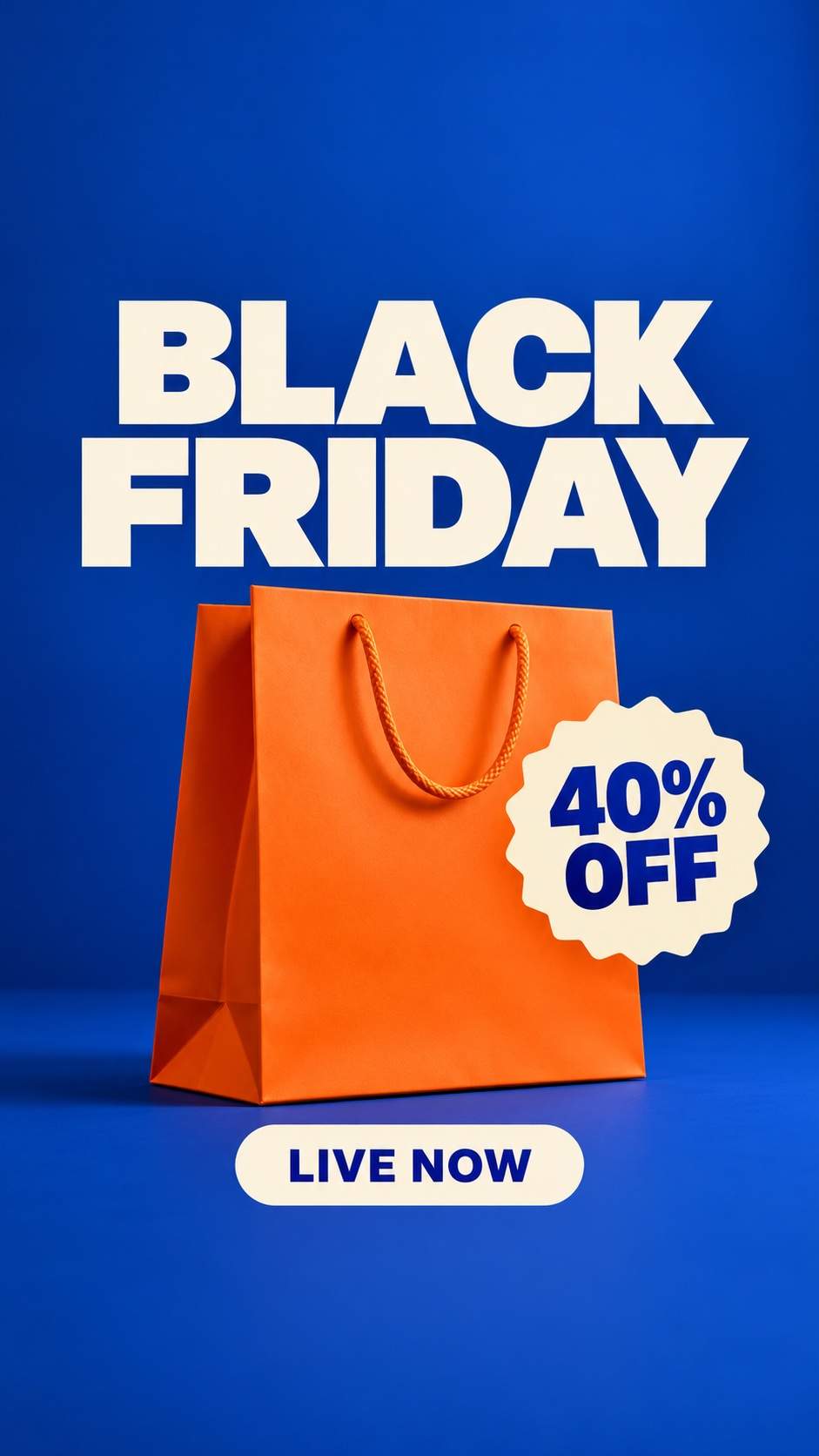 Story zum Verkaufsstart – KI-Designbeispiel für Black Friday
