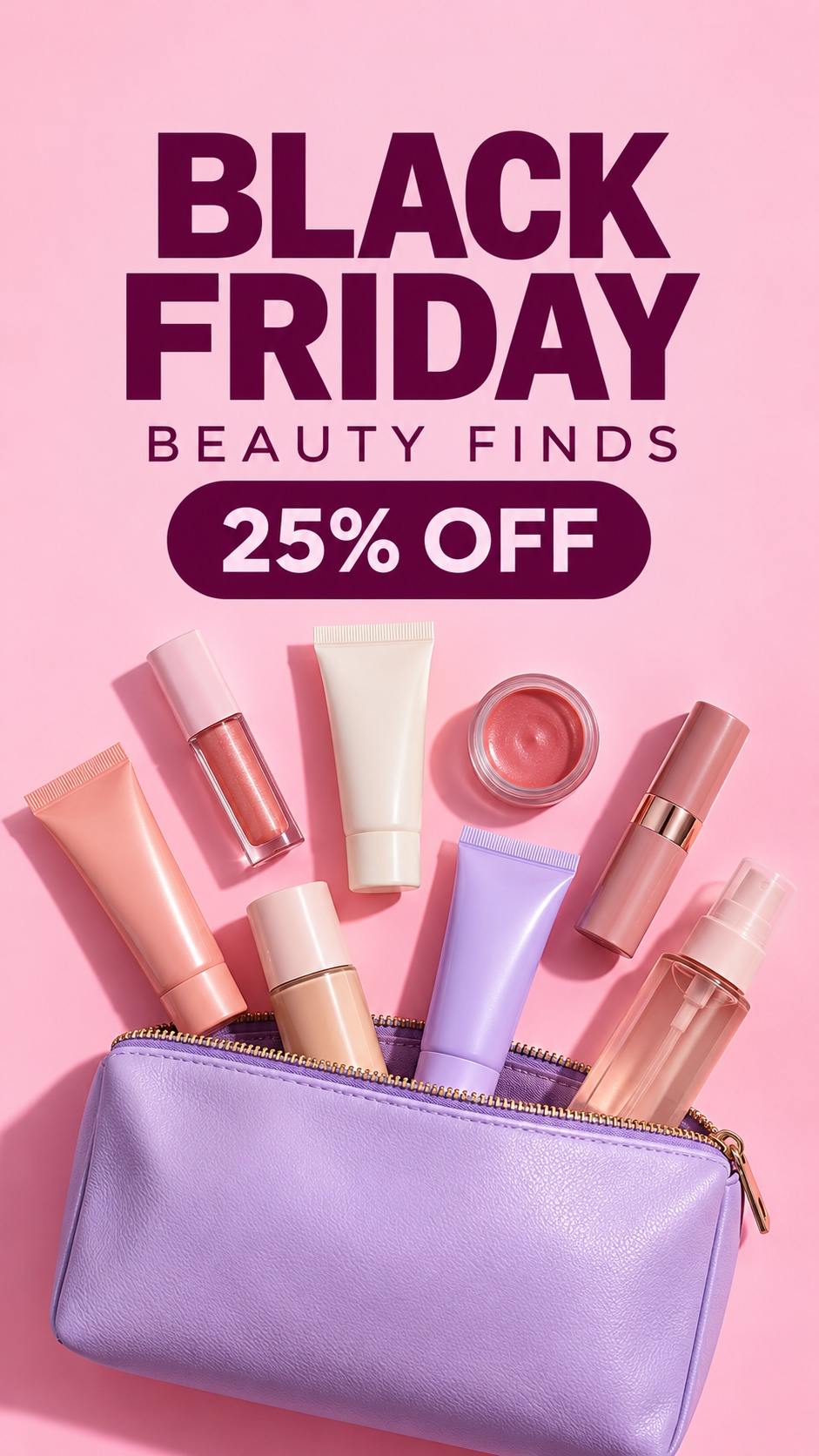 Story de neceser en plano cenital: ejemplo de diseño de Black Friday con IA