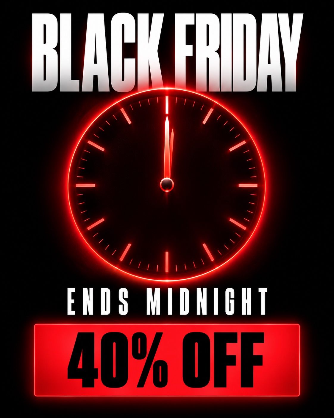 Oferta flash de medianoche: ejemplo de diseño de Black Friday con IA