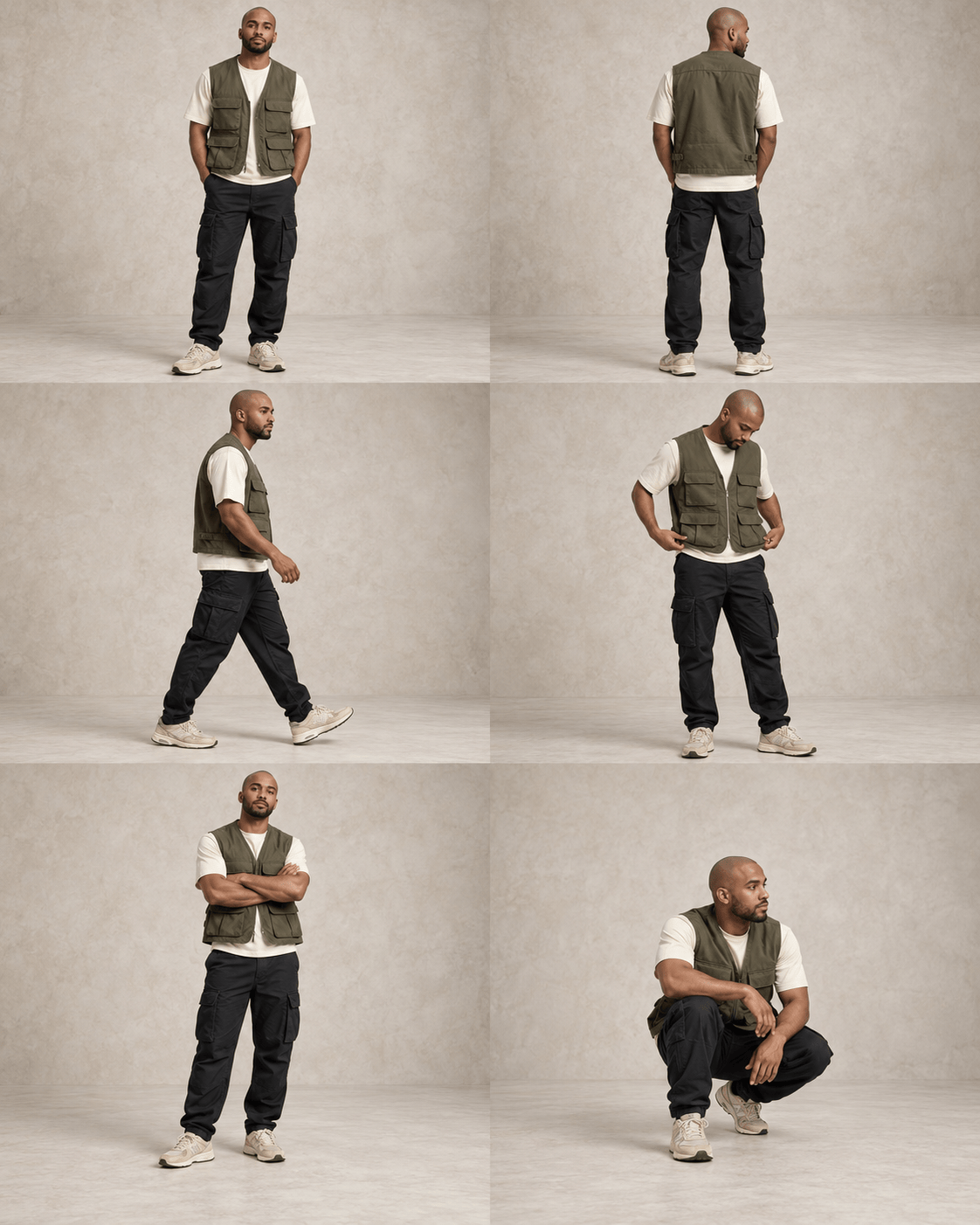 Utility Cargo Street Style with consistent model and outfit