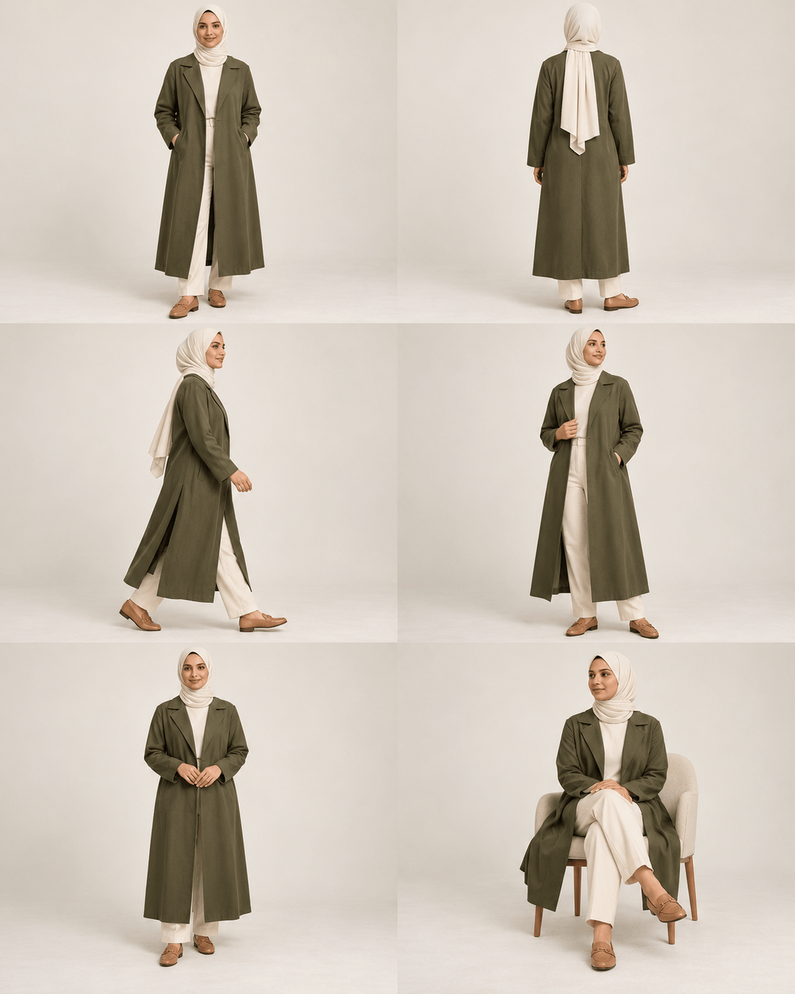 Modest Longline Layers with consistent model and outfit
