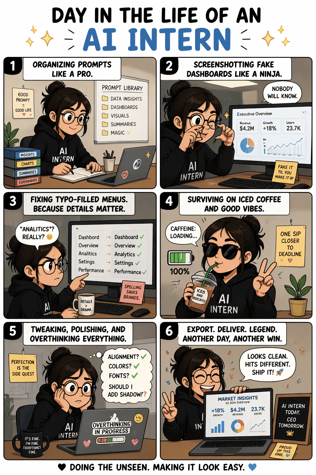 AI intern panels generated by gpt image 2