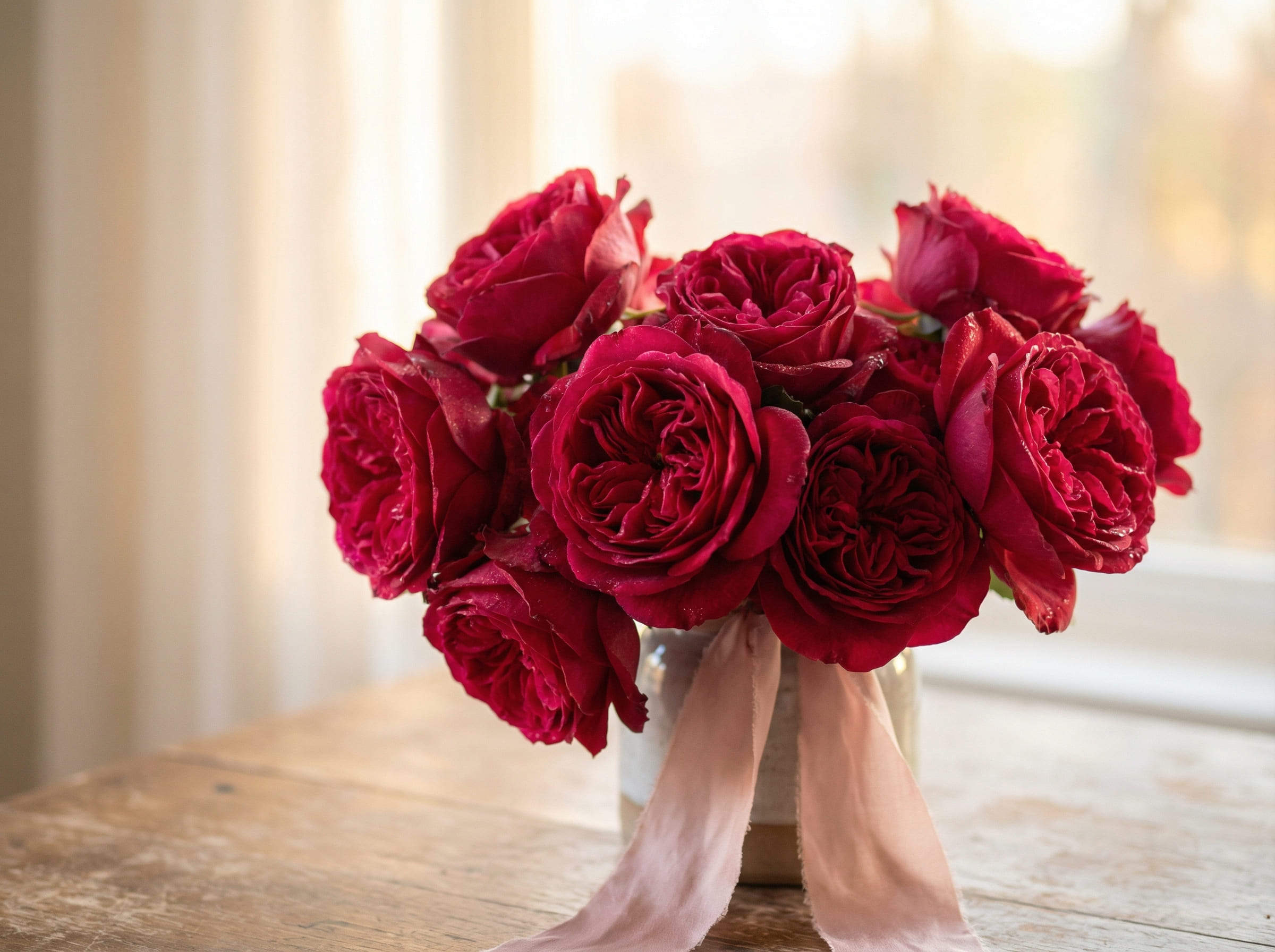 gros plan d’un bouquet de roses rouges