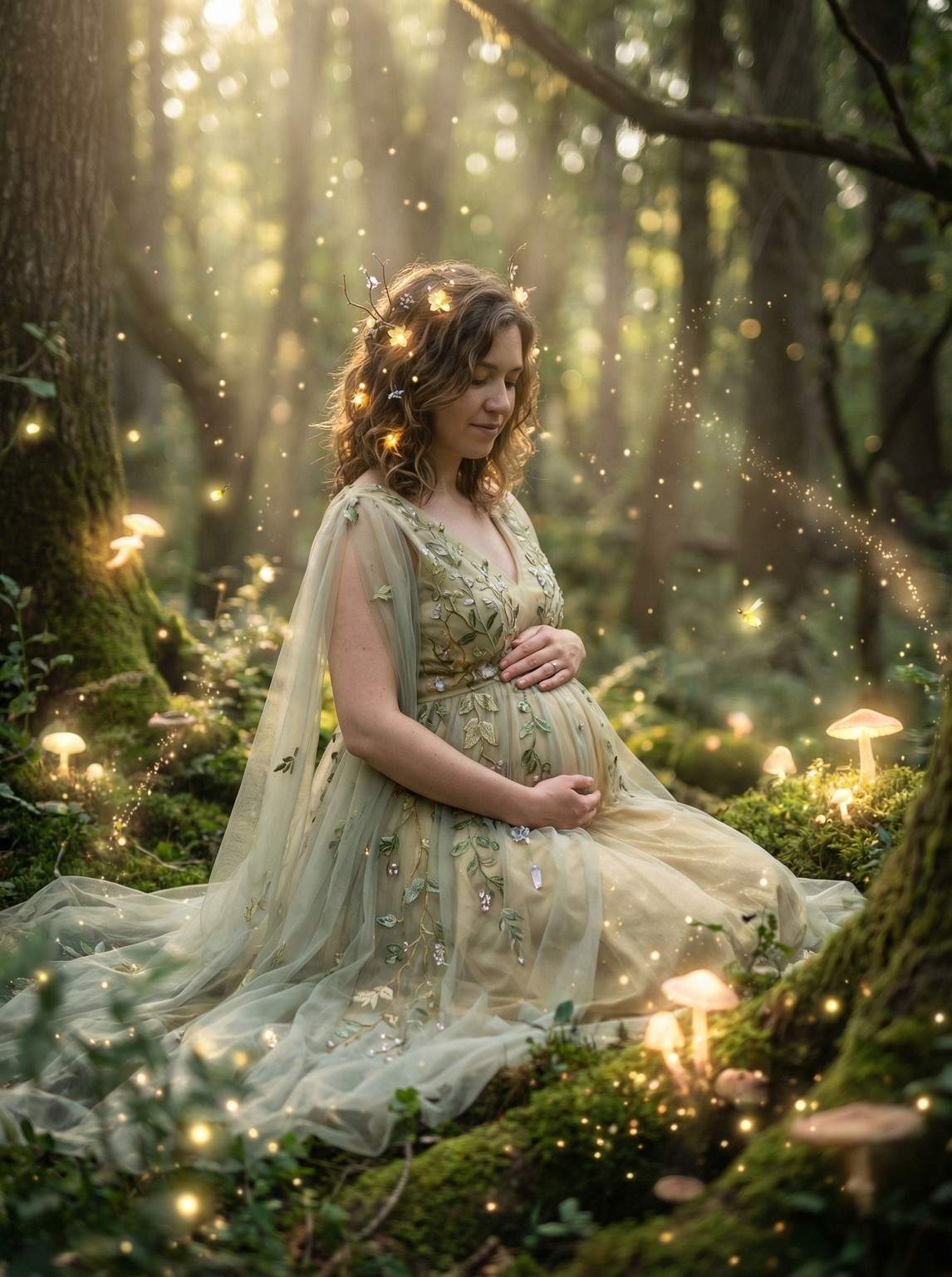 ethereal pregnant woman fairy tale
