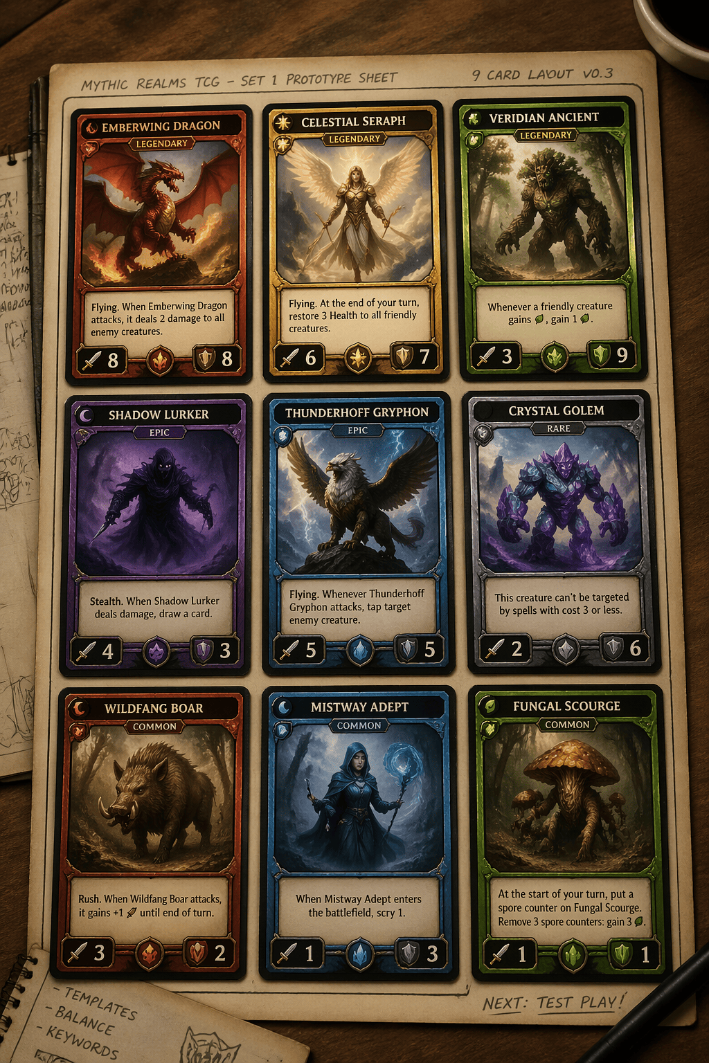 Trading card sheet generated by gpt image 2