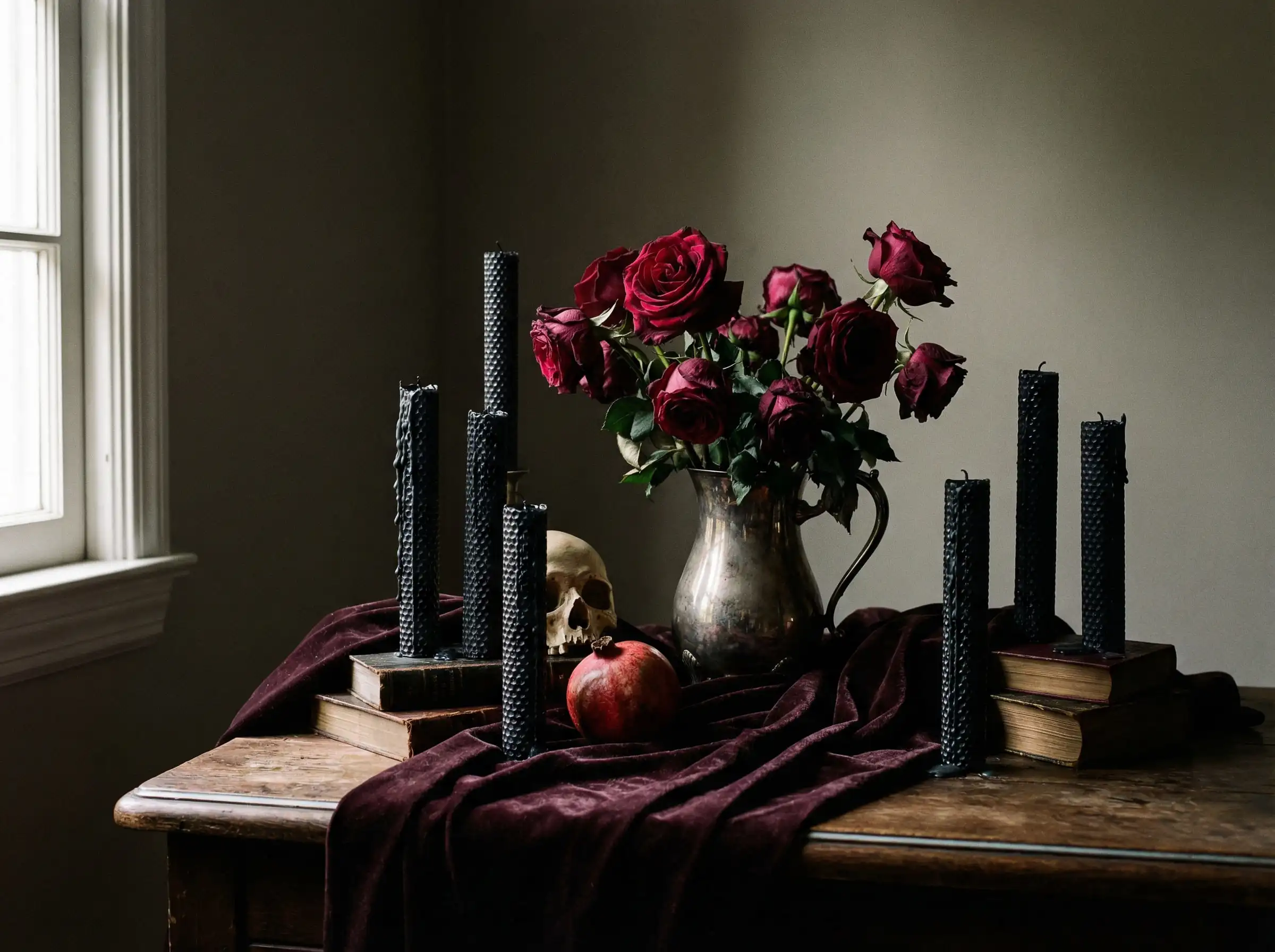 roses gothiques et bougies