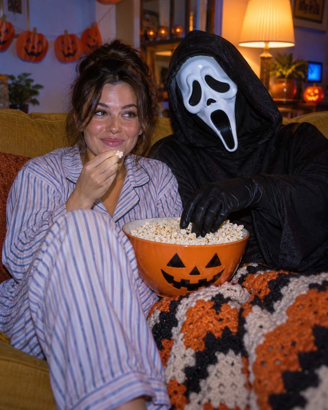 Ghostface Steals the Popcorn Halloween photo