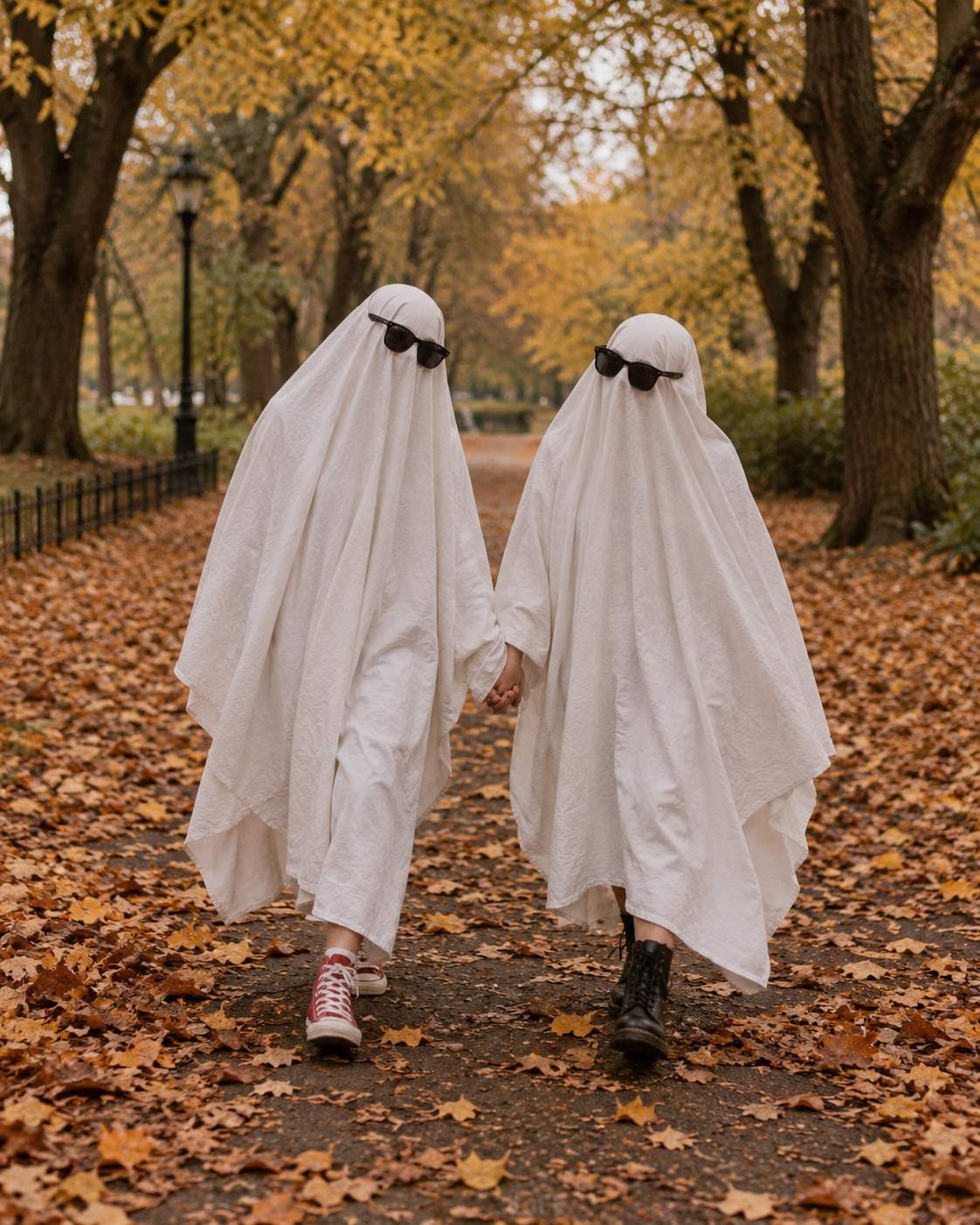 Photo d’Halloween : Amis fantômes main dans la main
