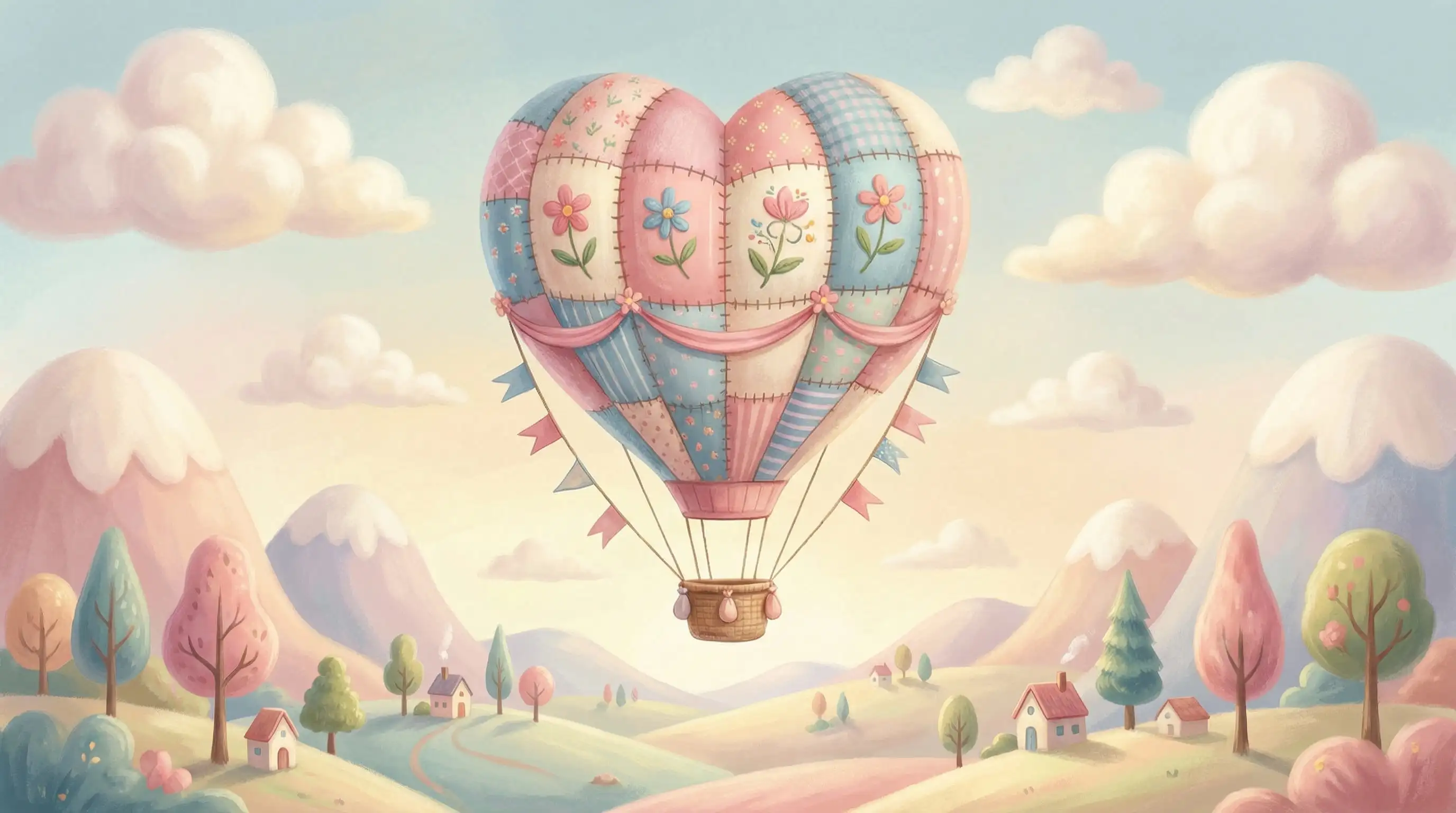 montgolfière en forme de cœur