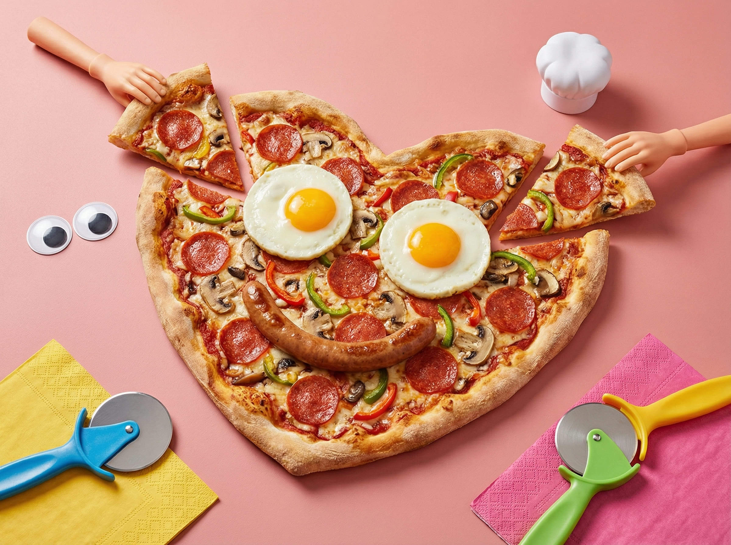 pizza en forme de cœur