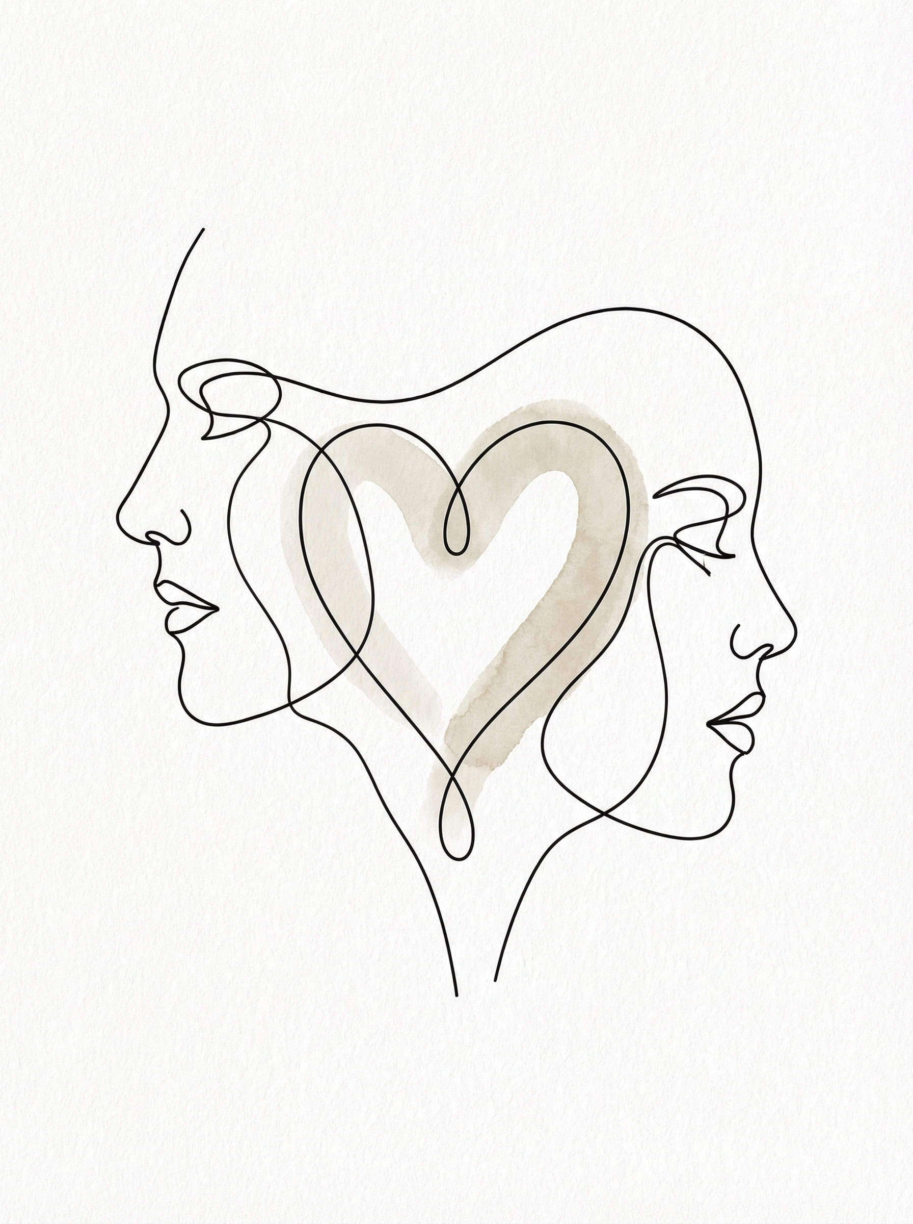 cœurs minimalistes en line art