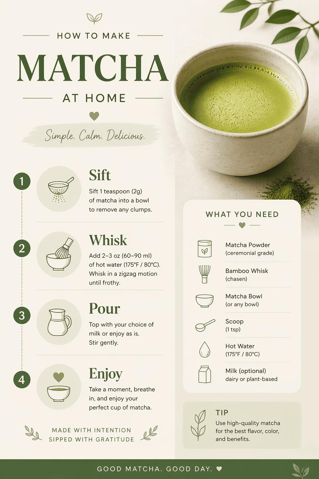 Matcha recipe card generated by gpt image 2