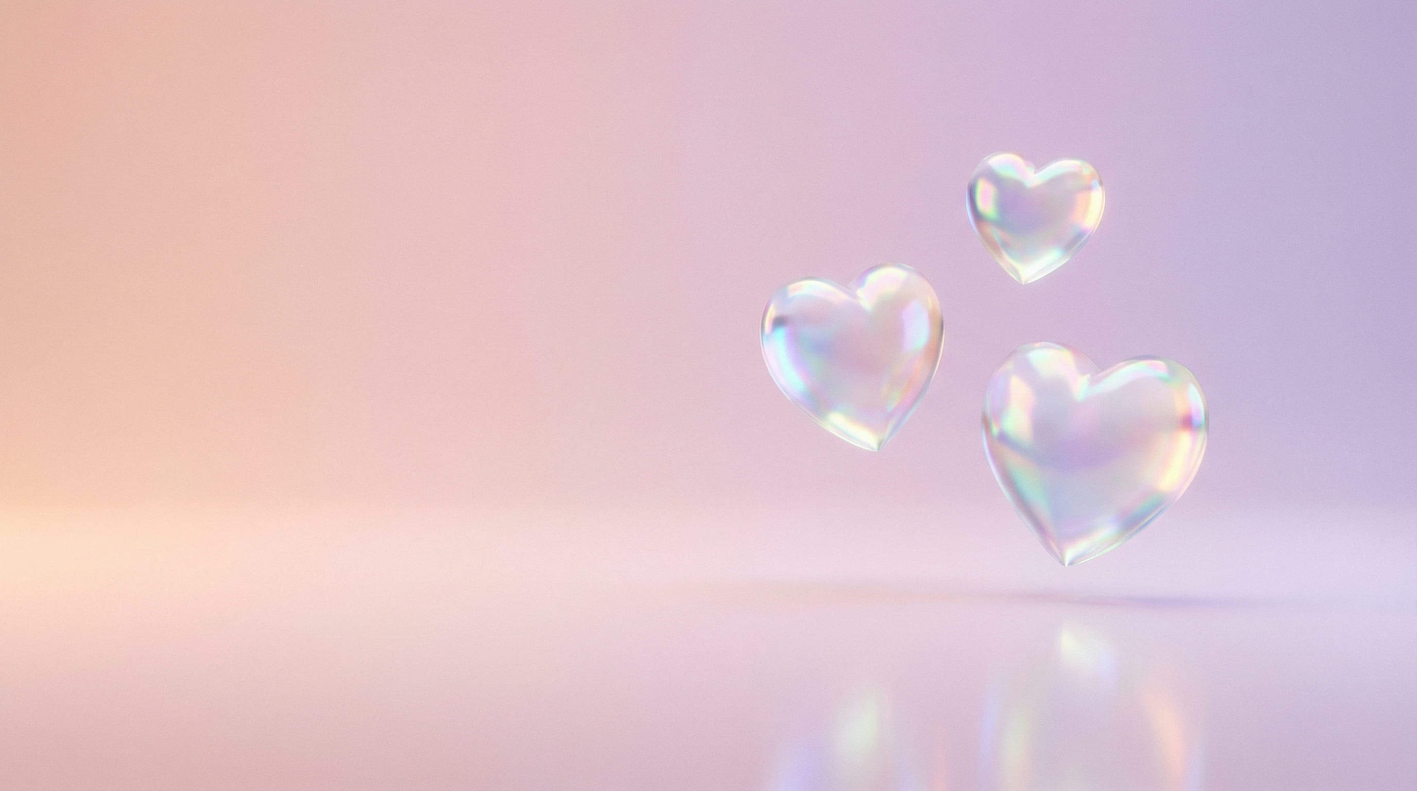 fond de cœurs holographiques