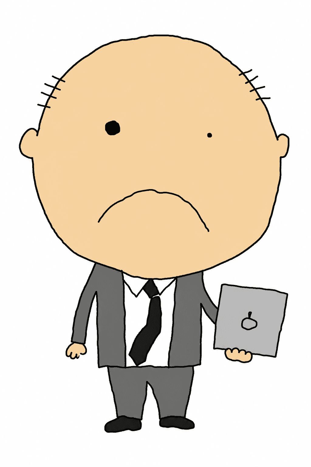 Funny MS Paint AI boss caricature doodle