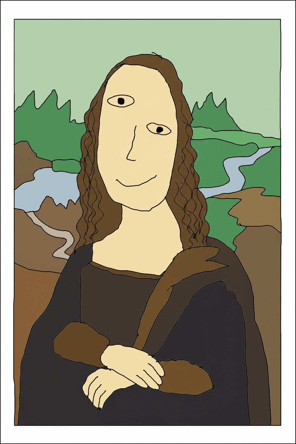 Ugly MS Paint AI Mona Lisa parody redraw