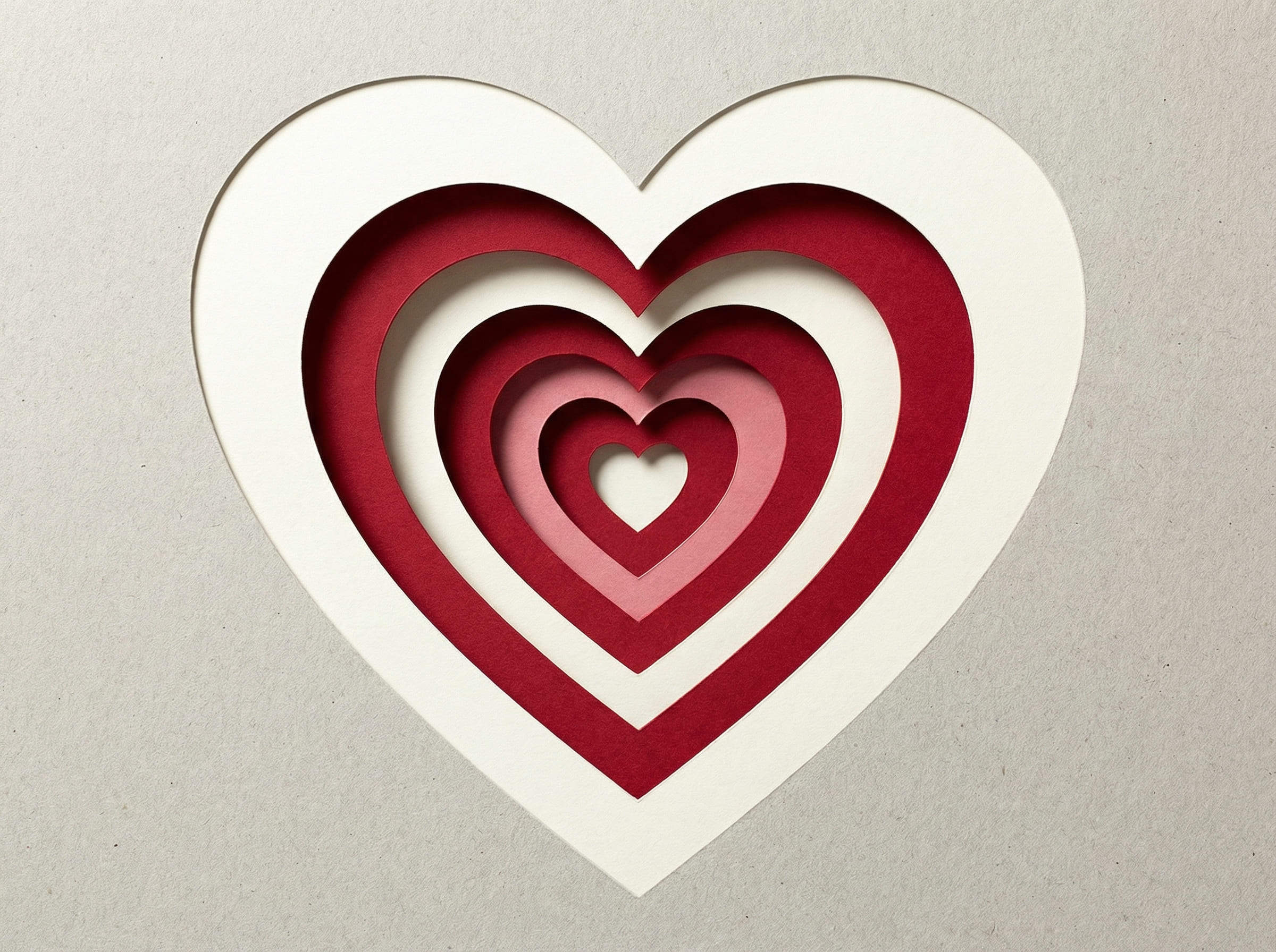 cœurs en papier découpé en couches