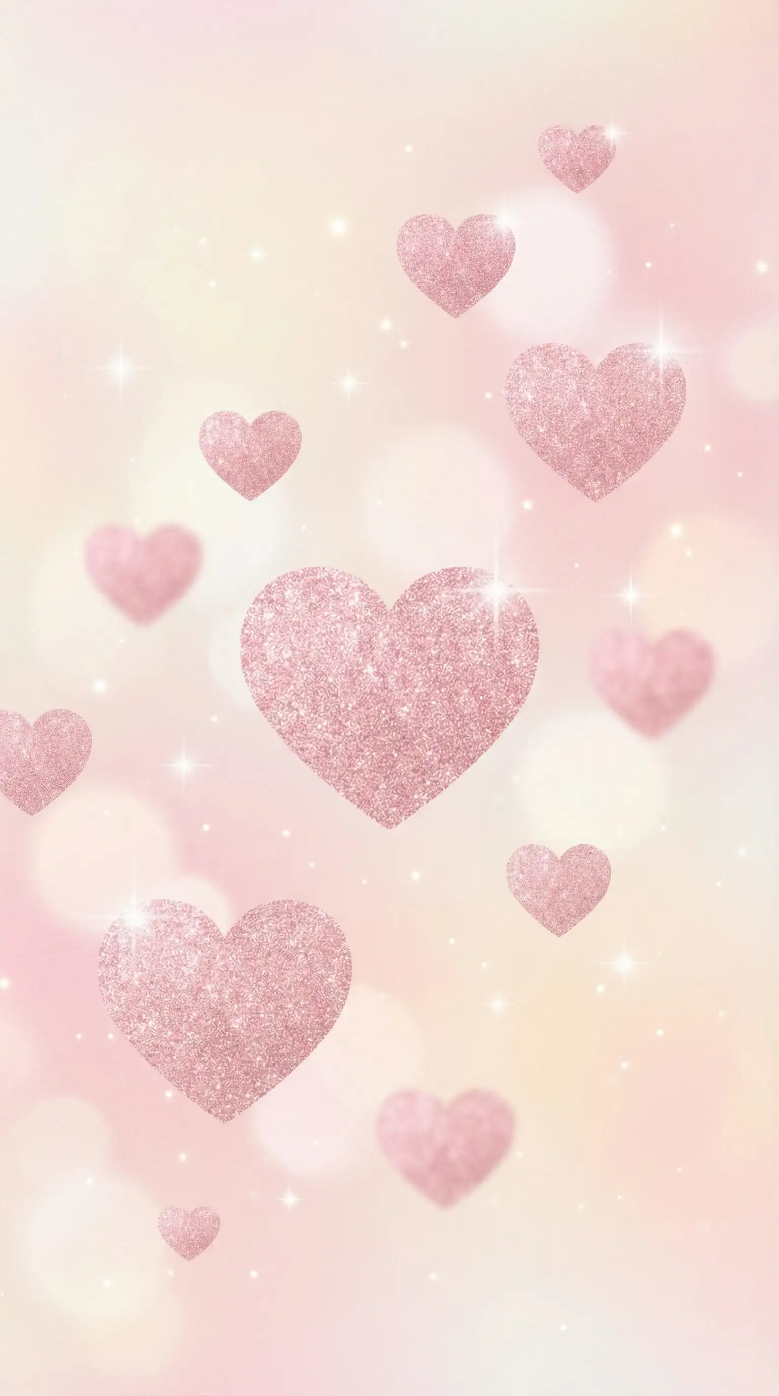 fond de téléphone cœurs paillettes roses