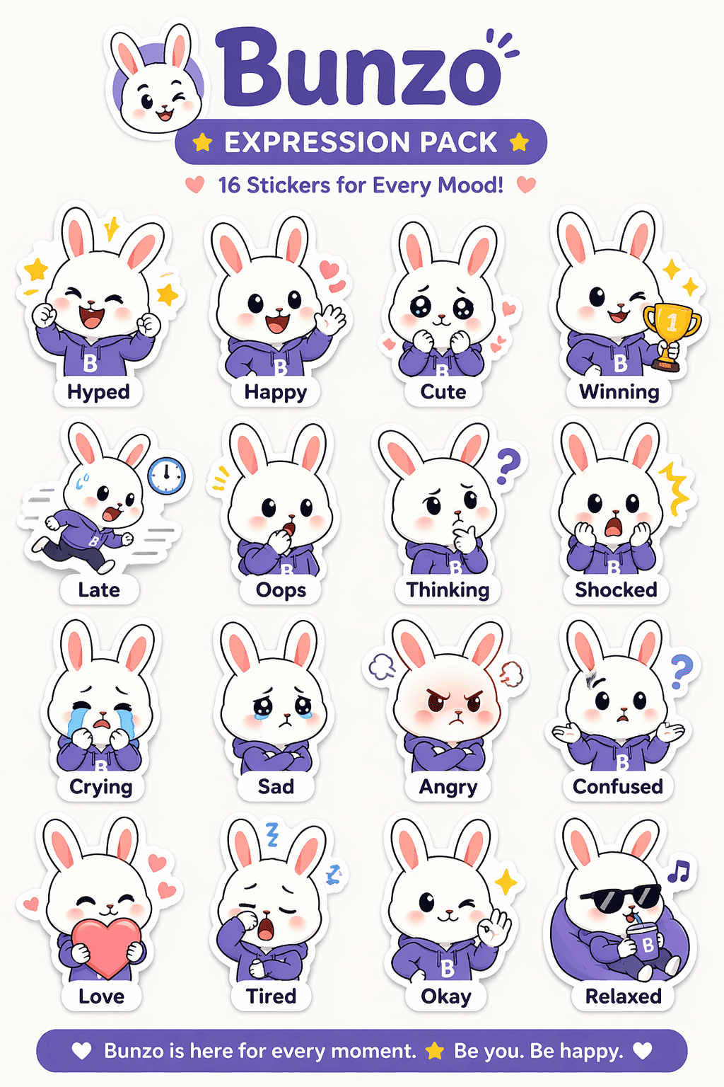 Rabbit sticker pack generated by gpt image 2