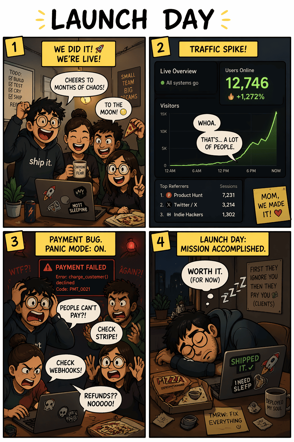 Startup comic strip generated by gpt image 2