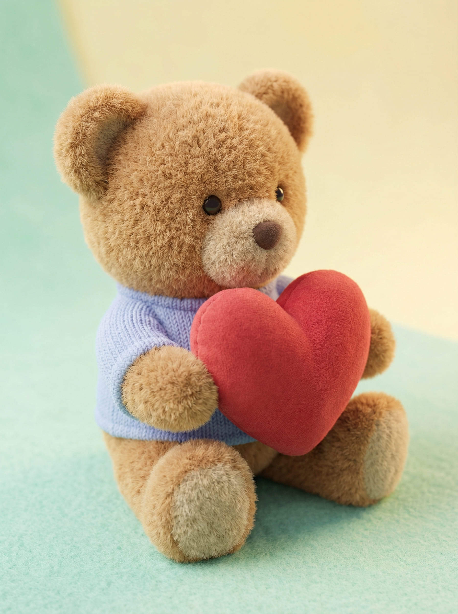 ours en peluche tenant un cœur