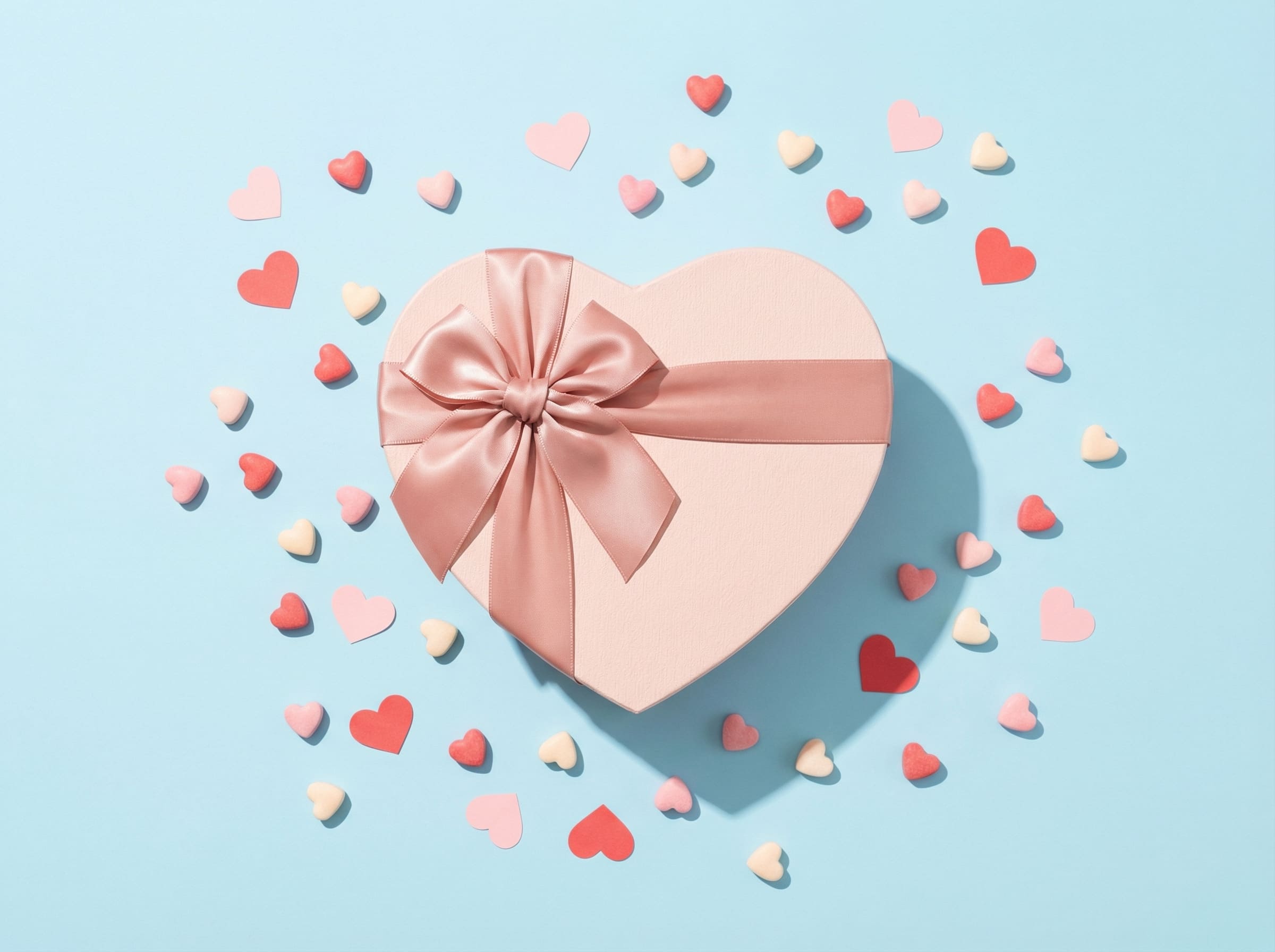 boîte cadeau de Saint-Valentin avec ruban