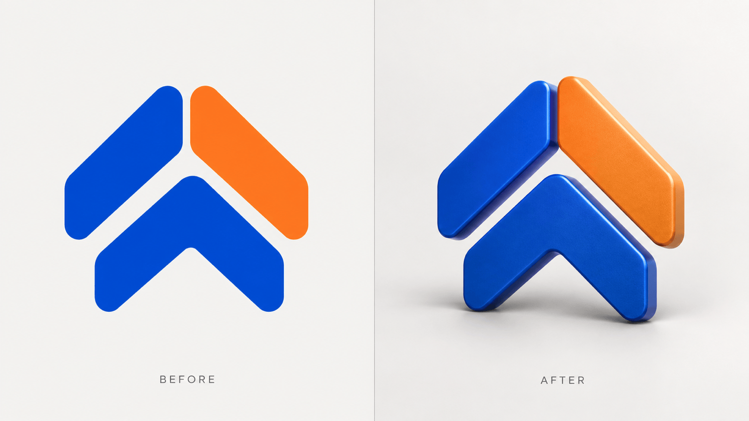 Flat logo to 3D-style image
