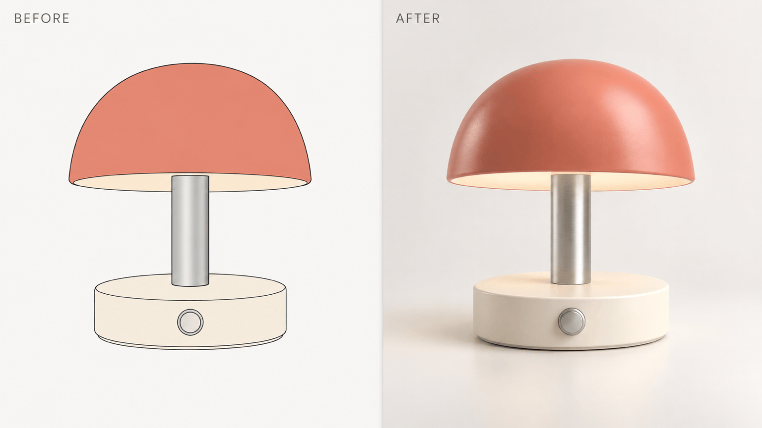 Product sketch to 3D-style render