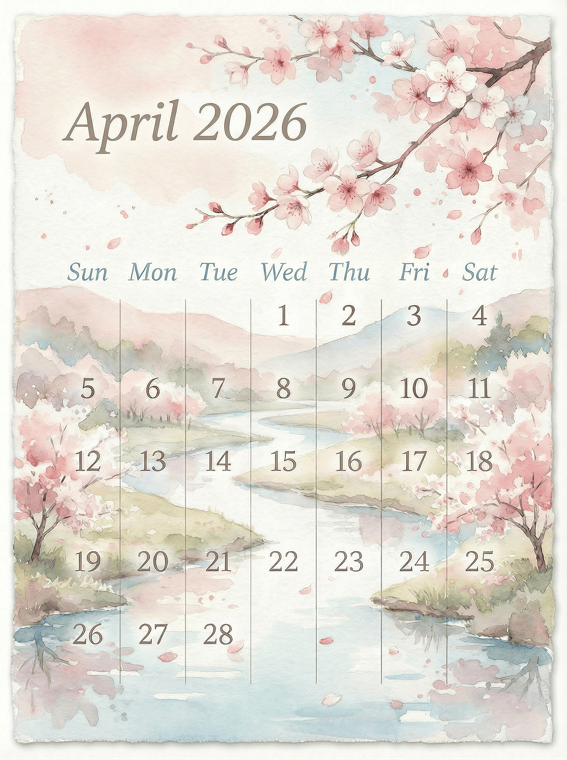 ai aesthetic art calendar example