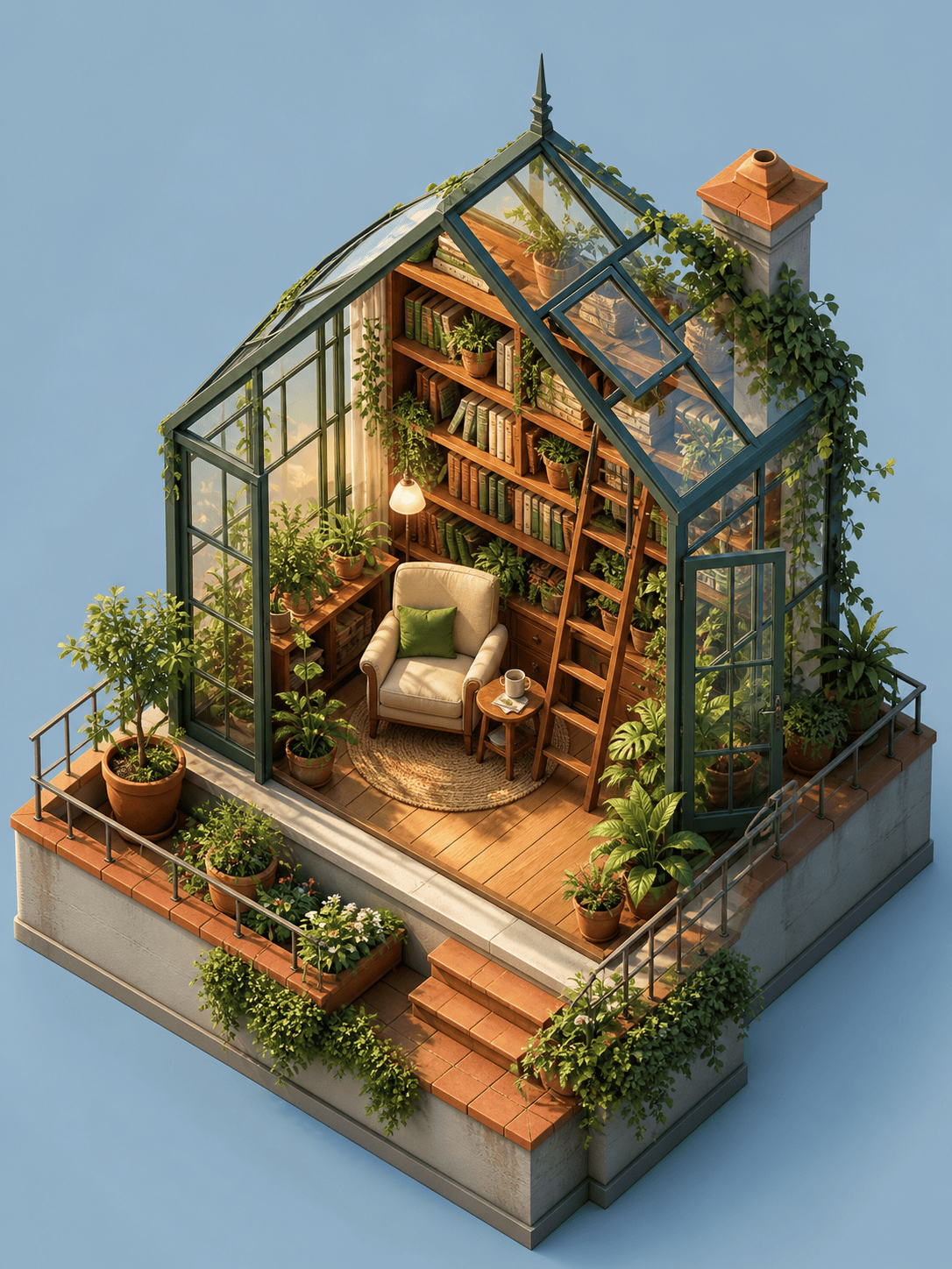 Isometric miniature 3D scene