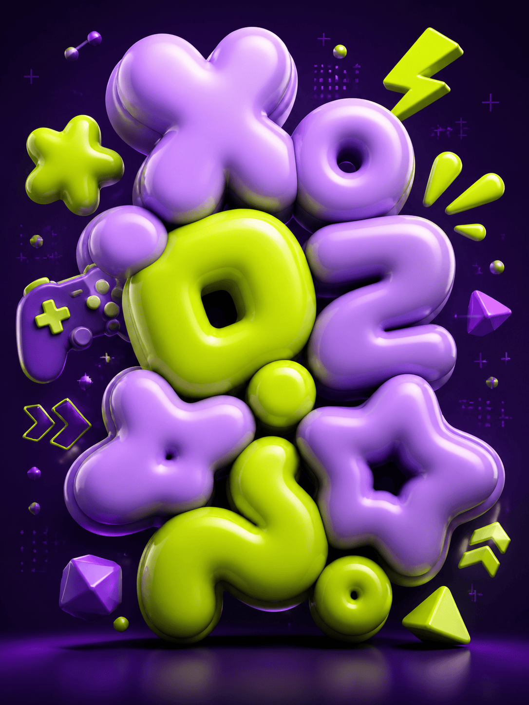 AI 3D bubble gaming poster