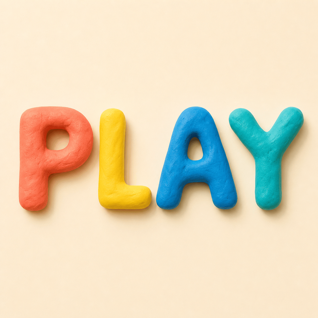 AI clay bubble text