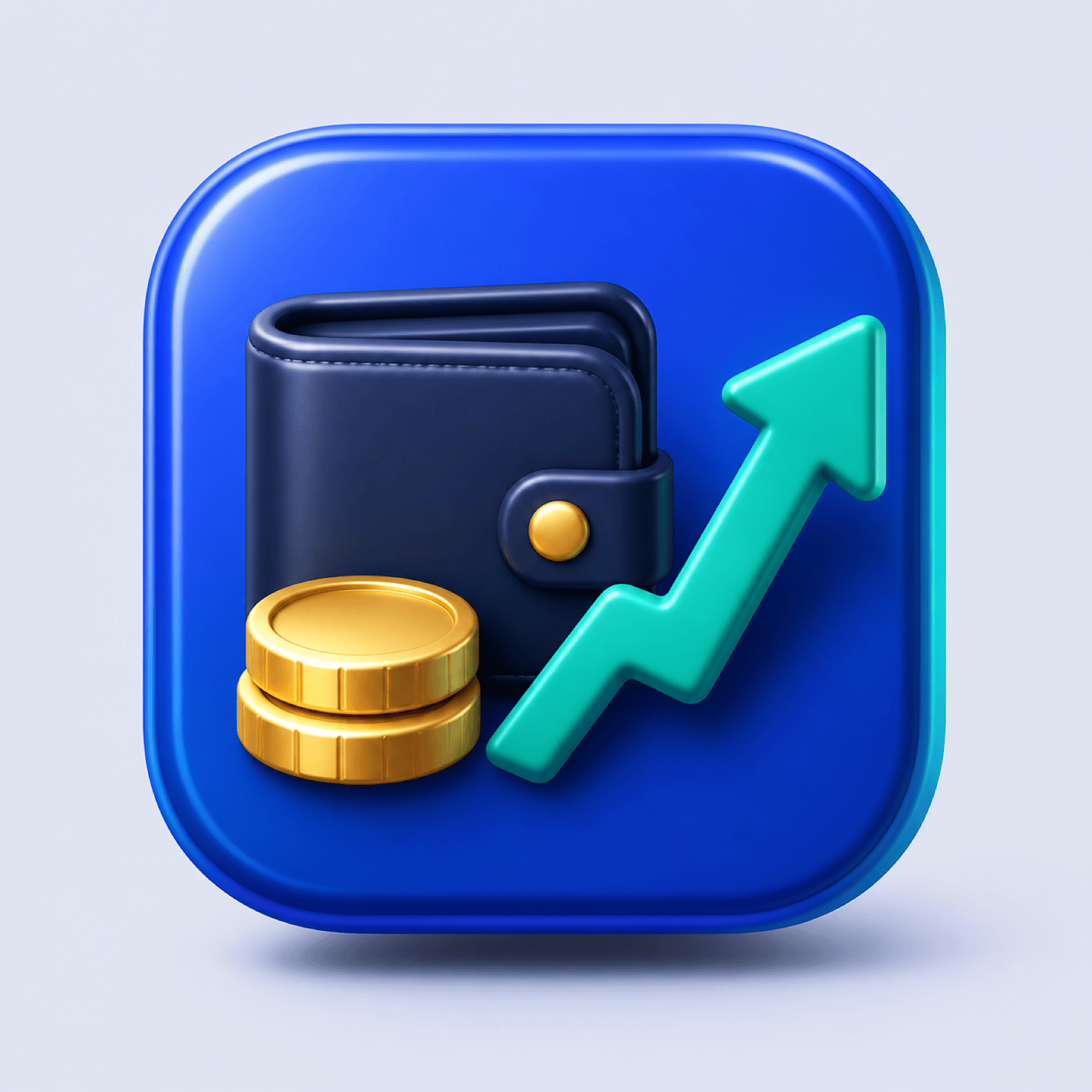 Glossy finance 3D app icon