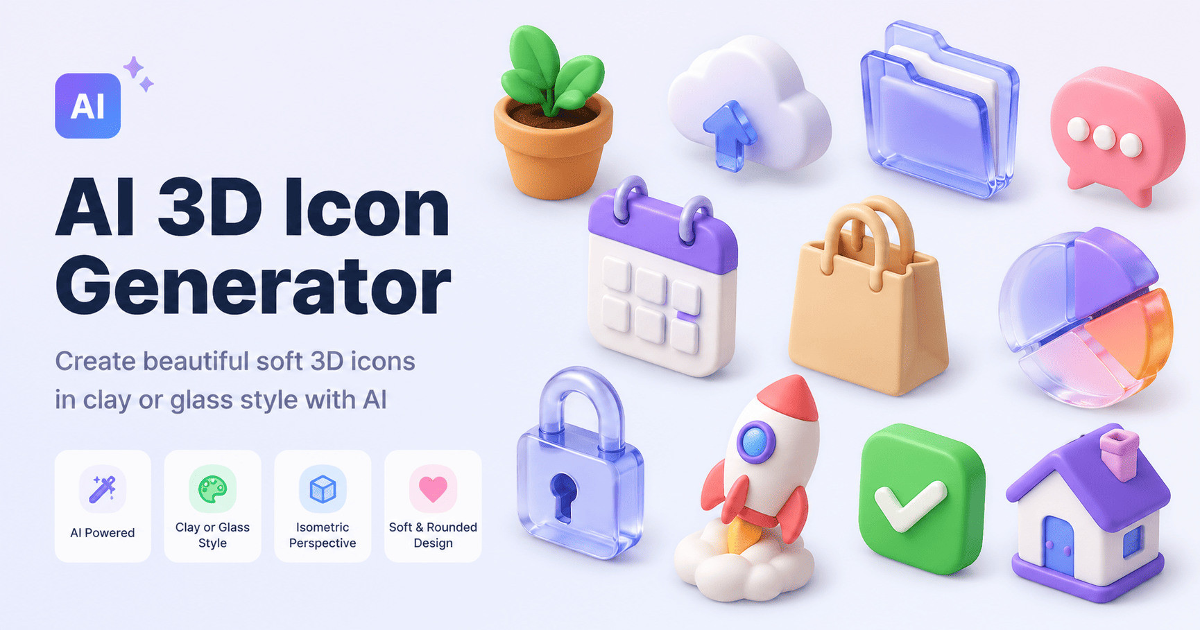 AI 3D Icon Generator for Product Design | Mew Design