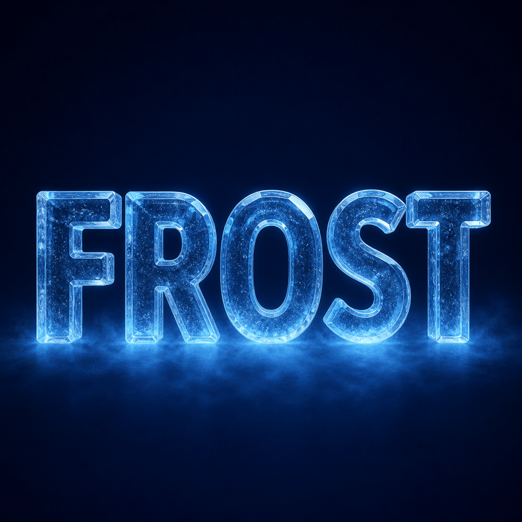 Icy 3D typography effect