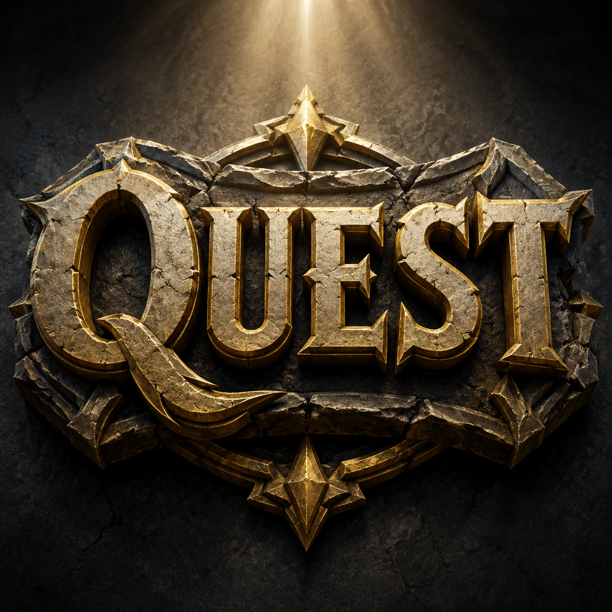 Gold 3D logo text
