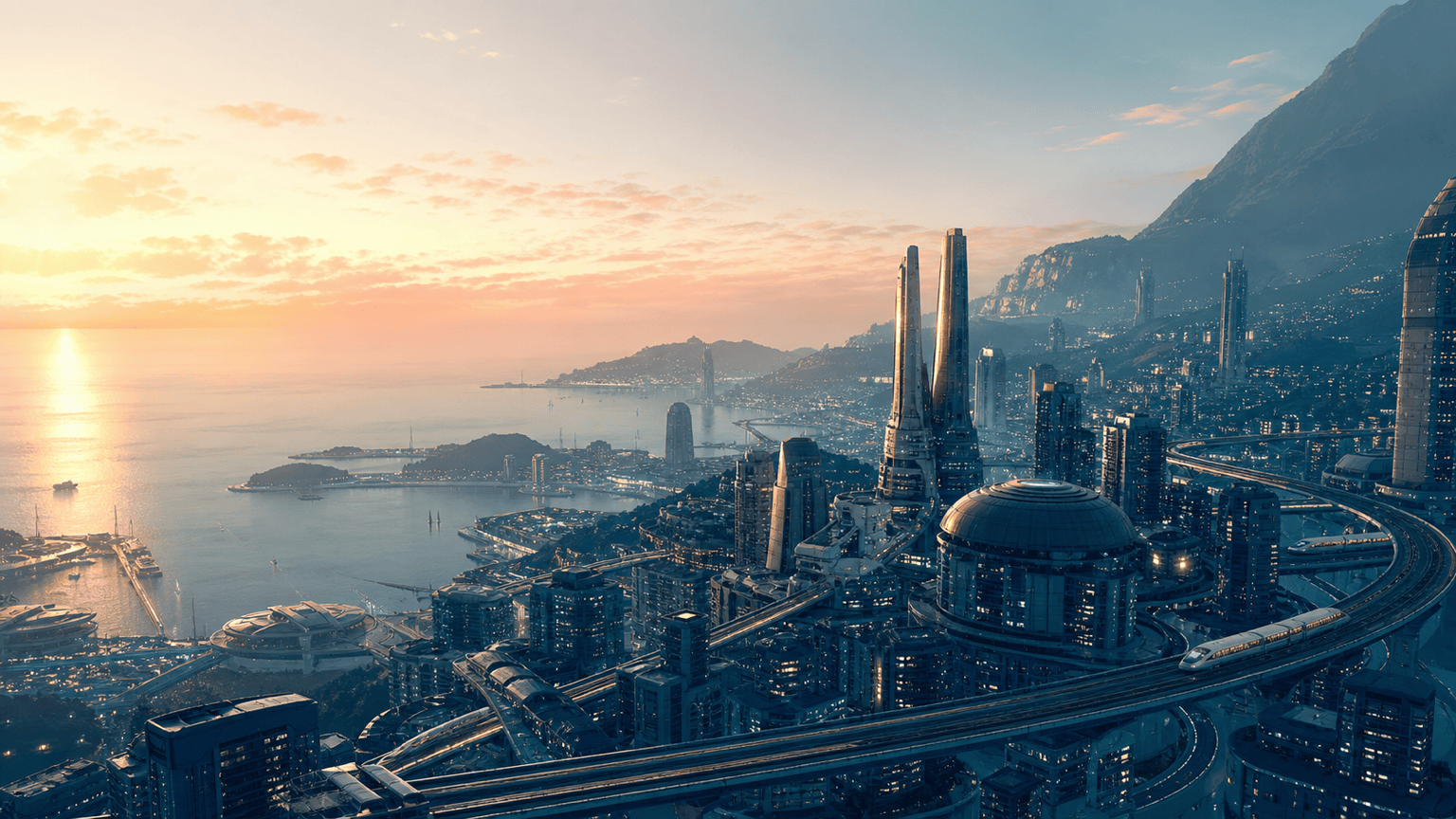 4K futuristic city wallpaper