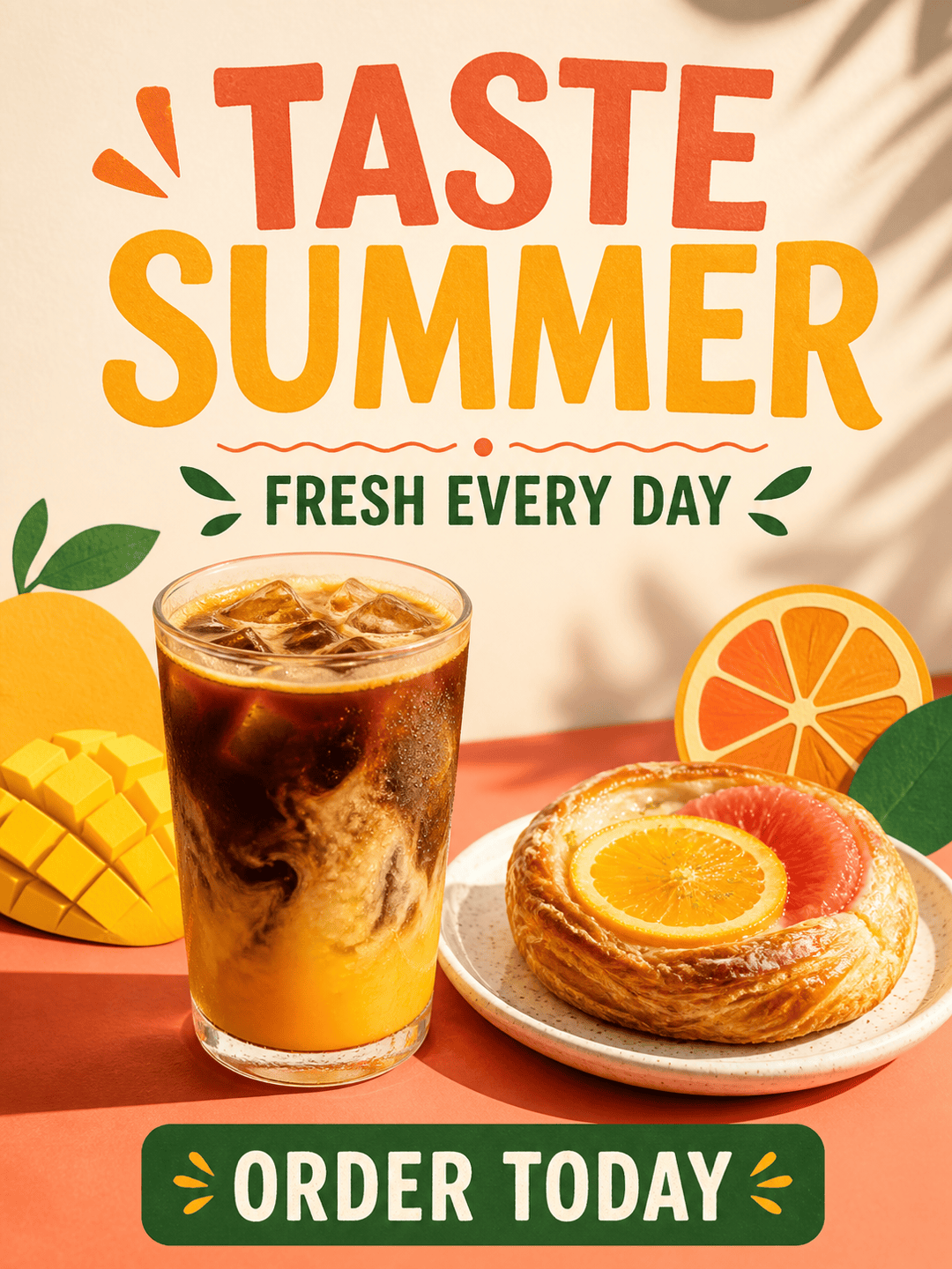 AI restaurant advertisement poster for a seasonal menu