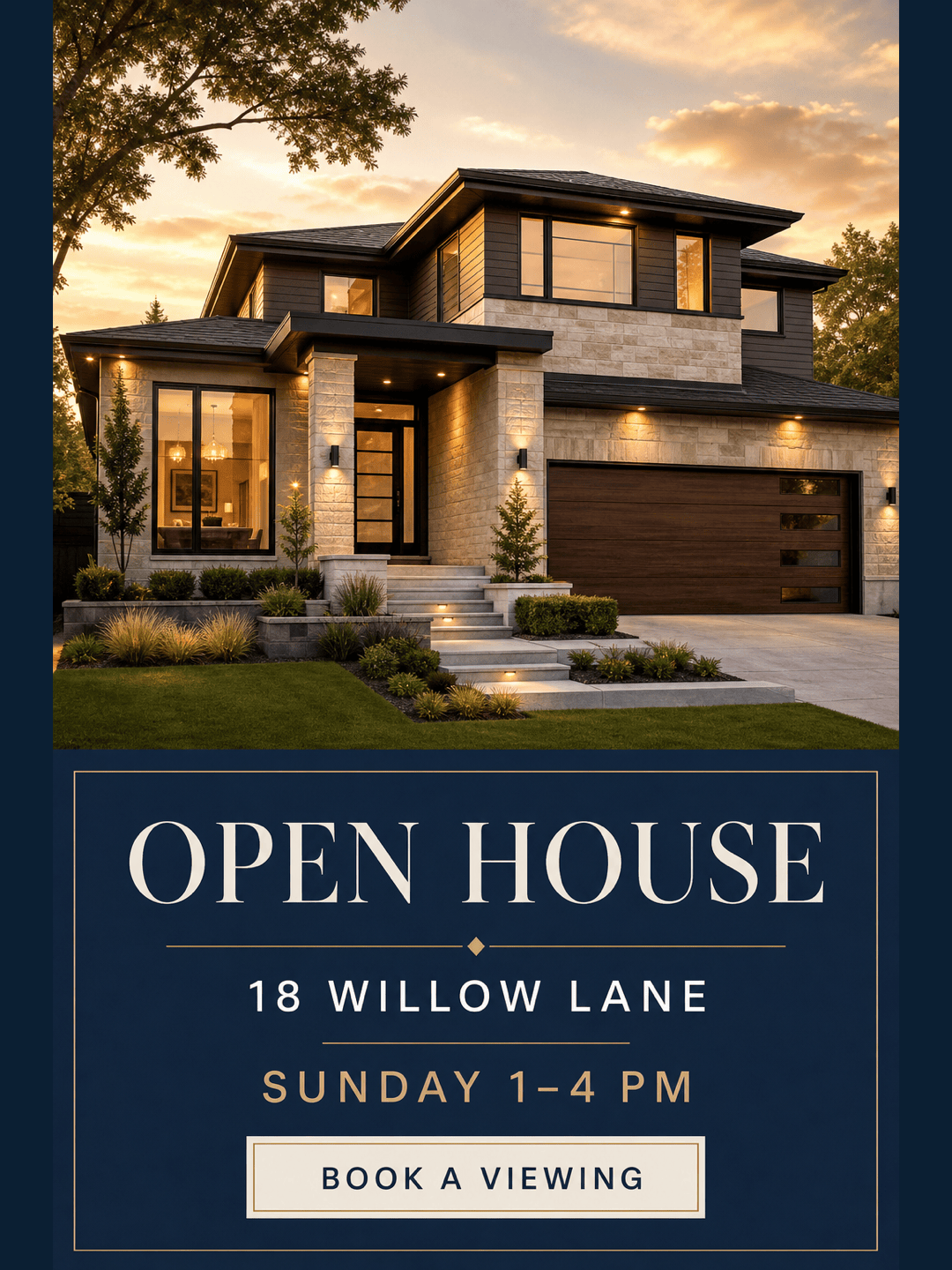 AI real estate ad poster for an open house campaign