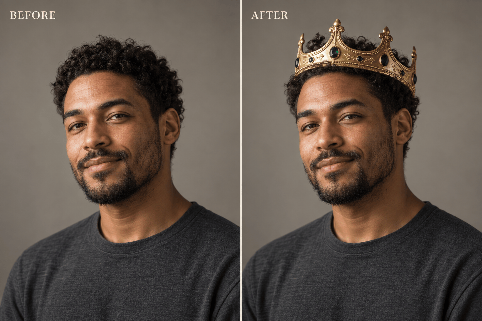 Gold crown photo before and after