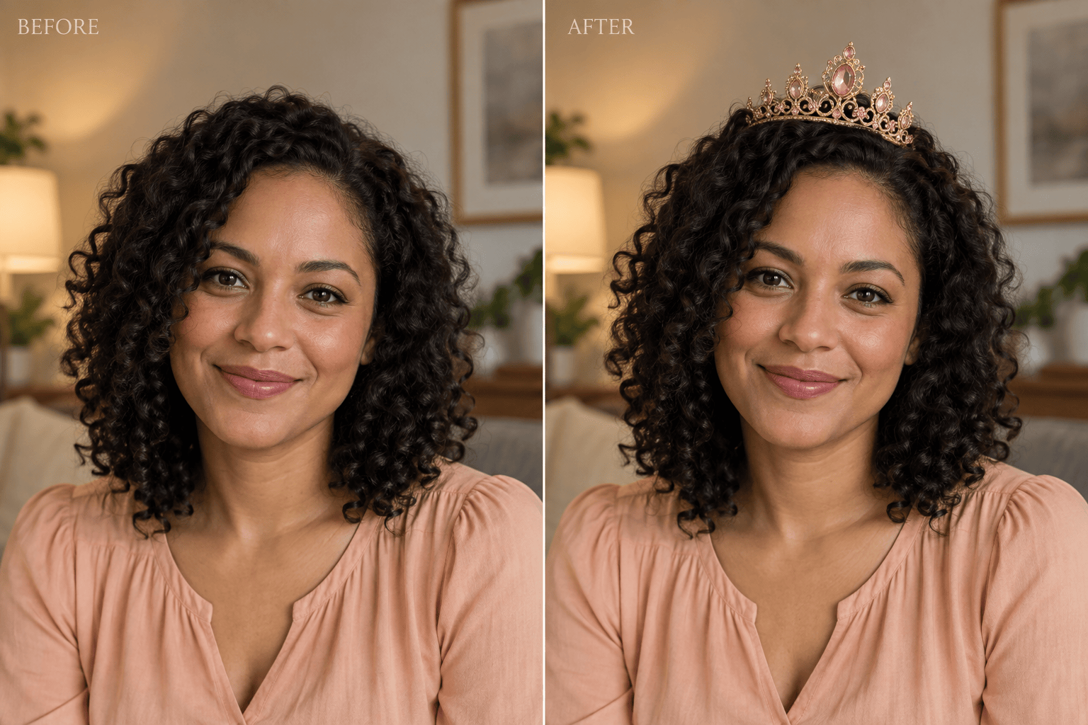 Birthday crown photo before and after
