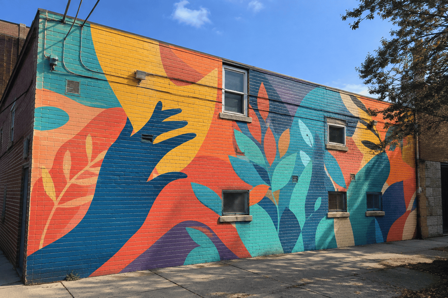 Graffiti mural added to building photo