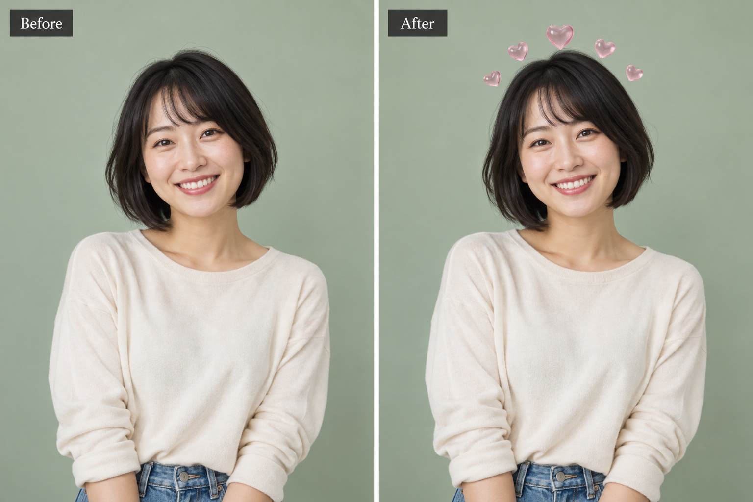 Portrait with pink heart crown