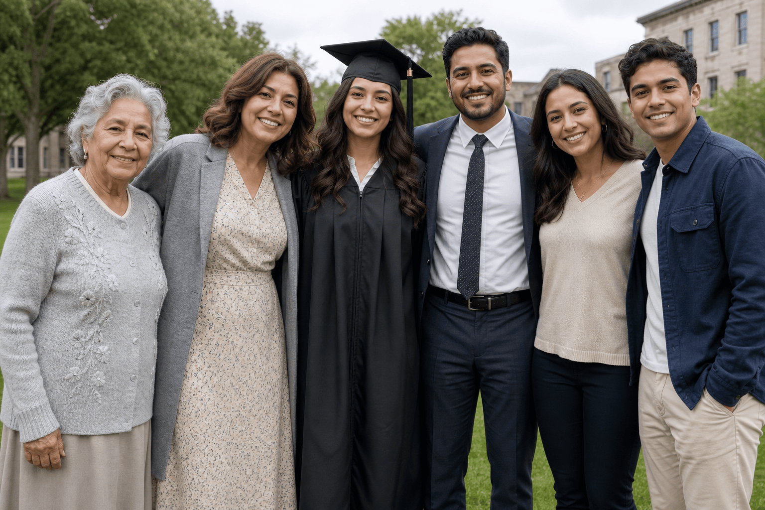 AI family photo with person added