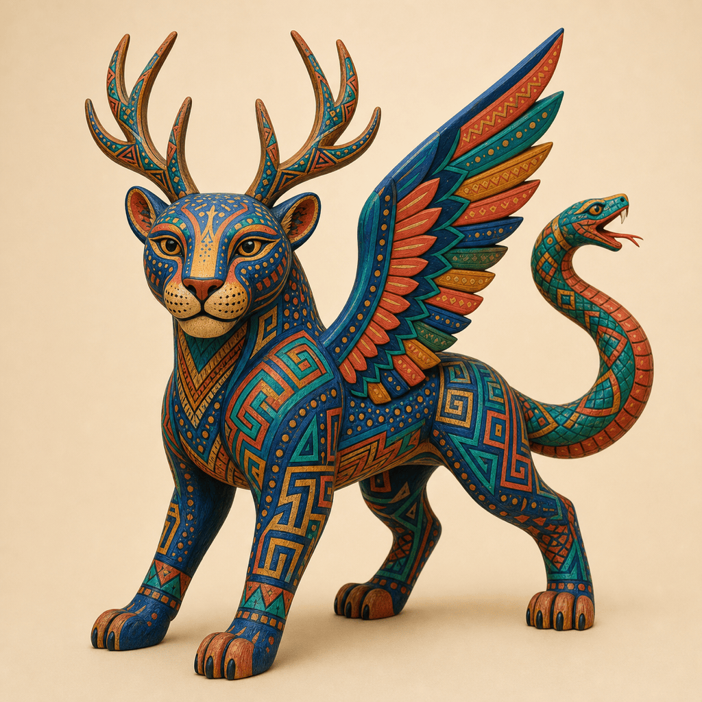AI alebrije jaguar sculpture
