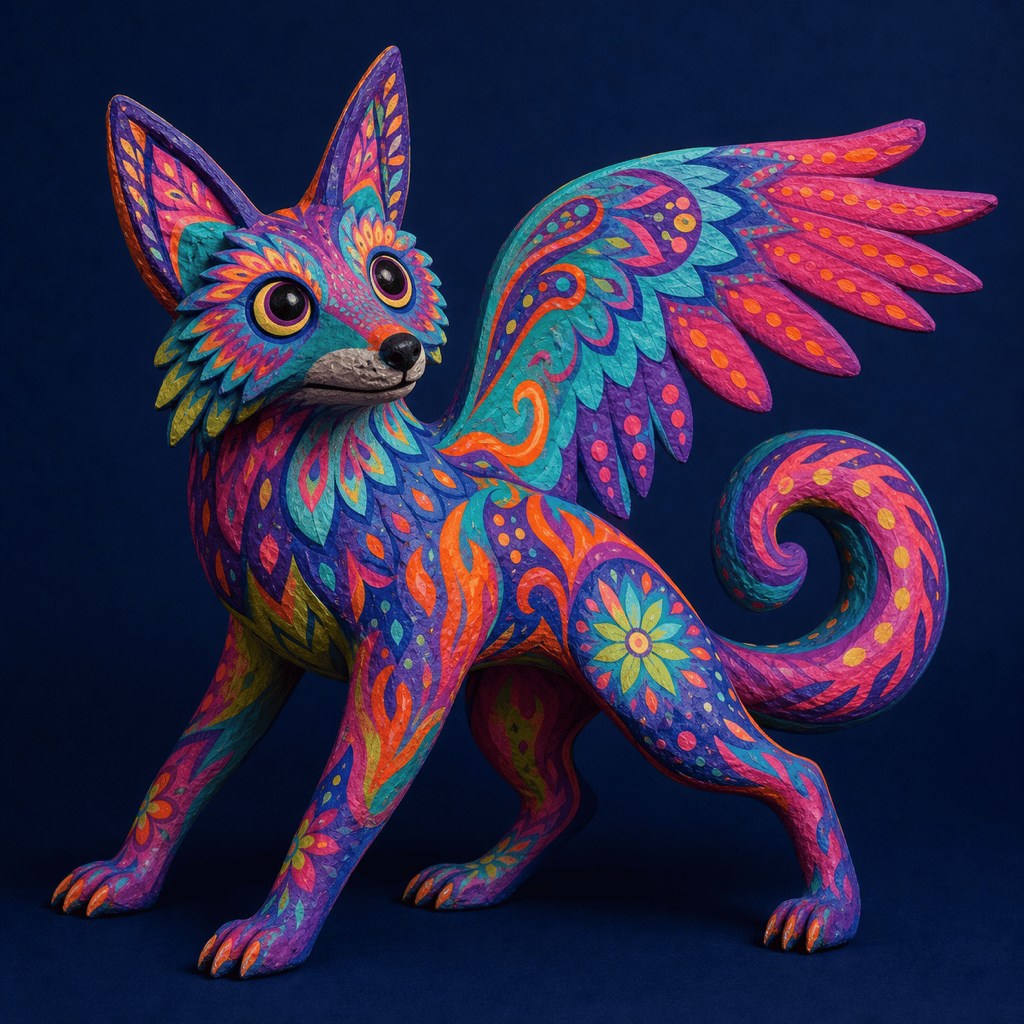 Colorful papier-mâché alebrije