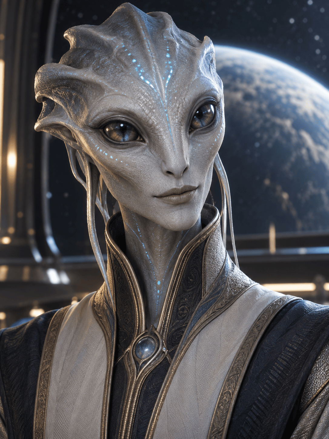 realistic AI alien portrait