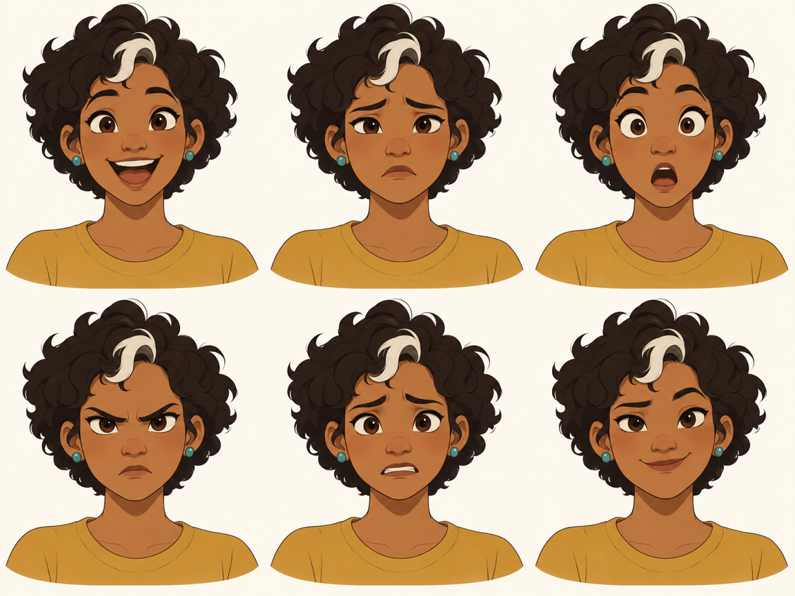 AI character expression sheet