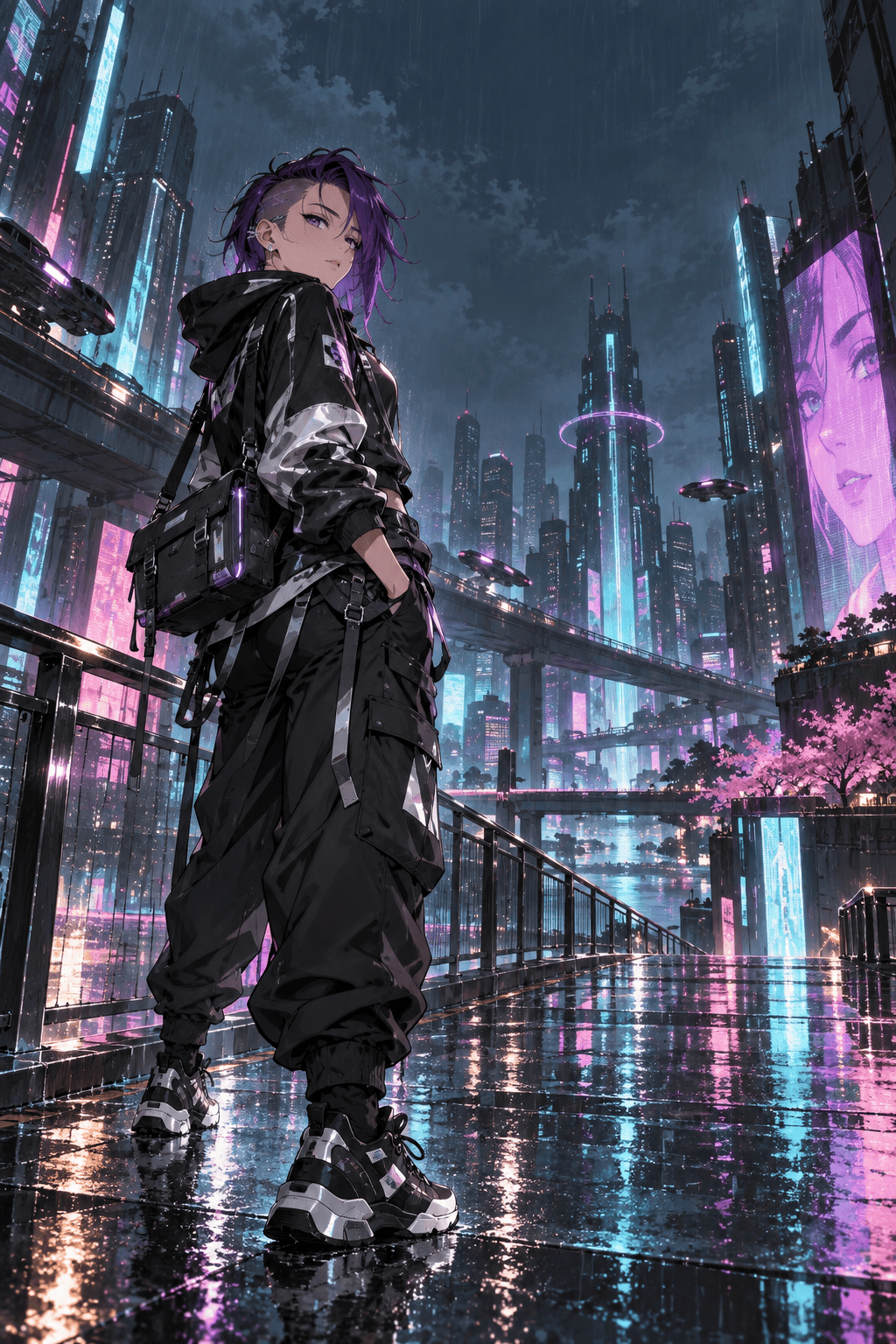 cyberpunk anime girl wallpaper